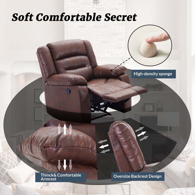 Faux Leather Powered Reclining Recliner, Insignia Faux Leather Power Recliner Massage Chair Black