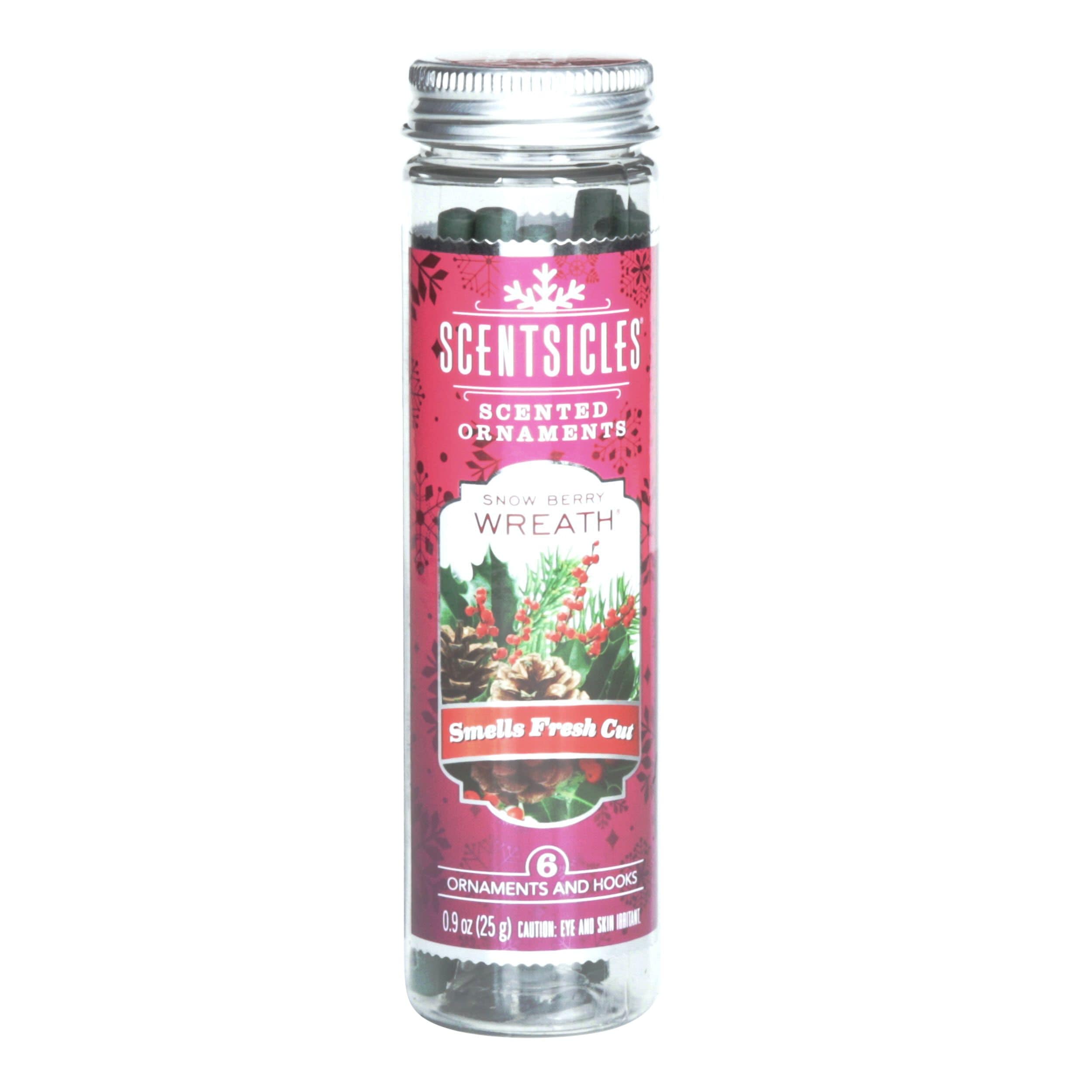 6 Sticks/Bottle -3 Pack ScentSicles Snow Berry Wreath Scented Ornament Fragrance Sticks Total 18 Sticks 