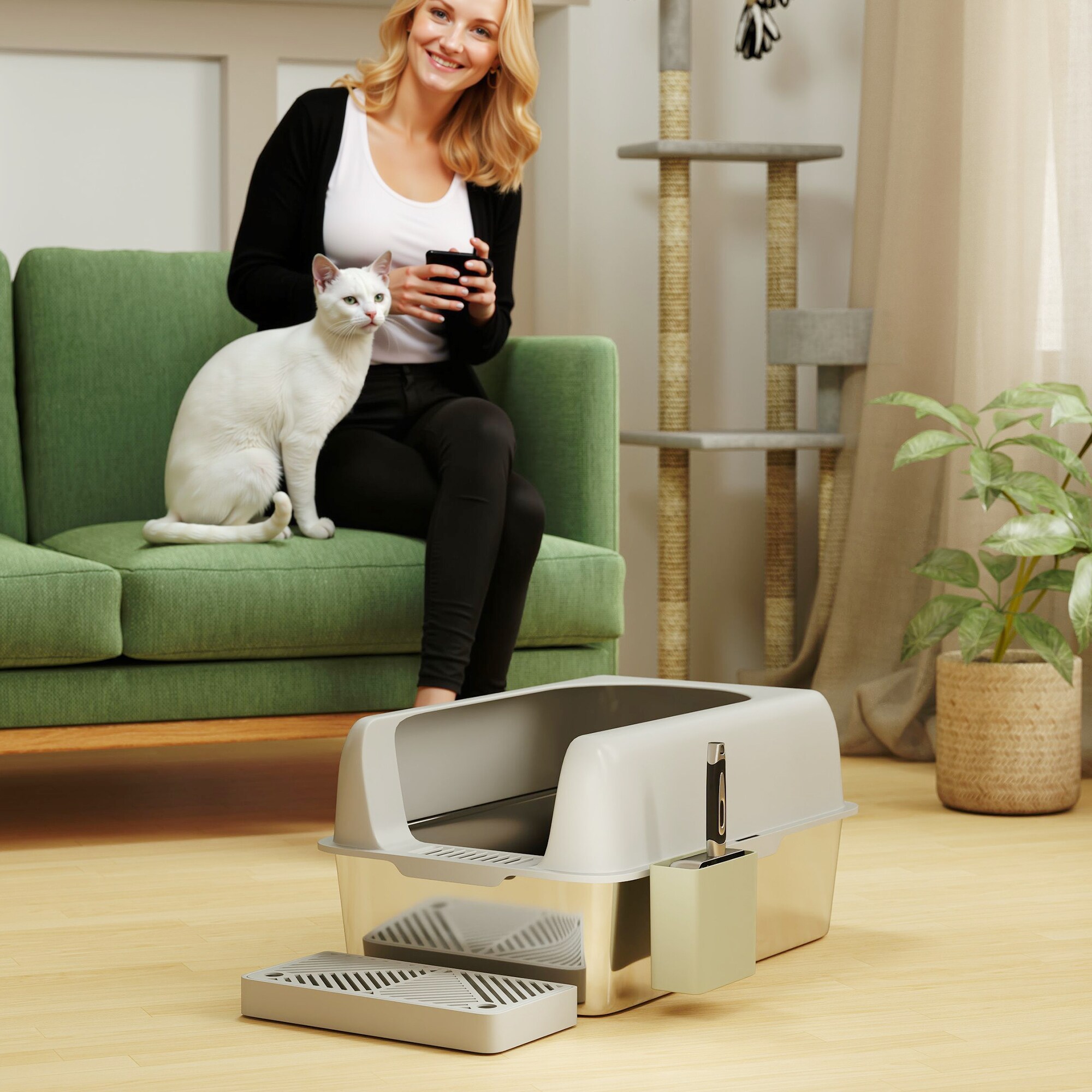 PawHut D31-114V00LG Cat-Litter-Box - View #4
