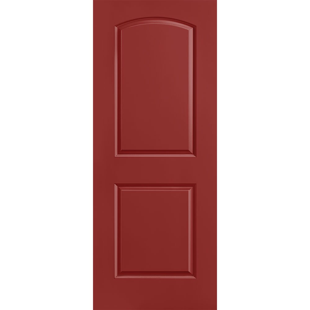 Masonite 1317733 Roman 32-in x 80-in Barn Red 2-panel round top Smooth Solid core Prefinished Molded composite Slab Door