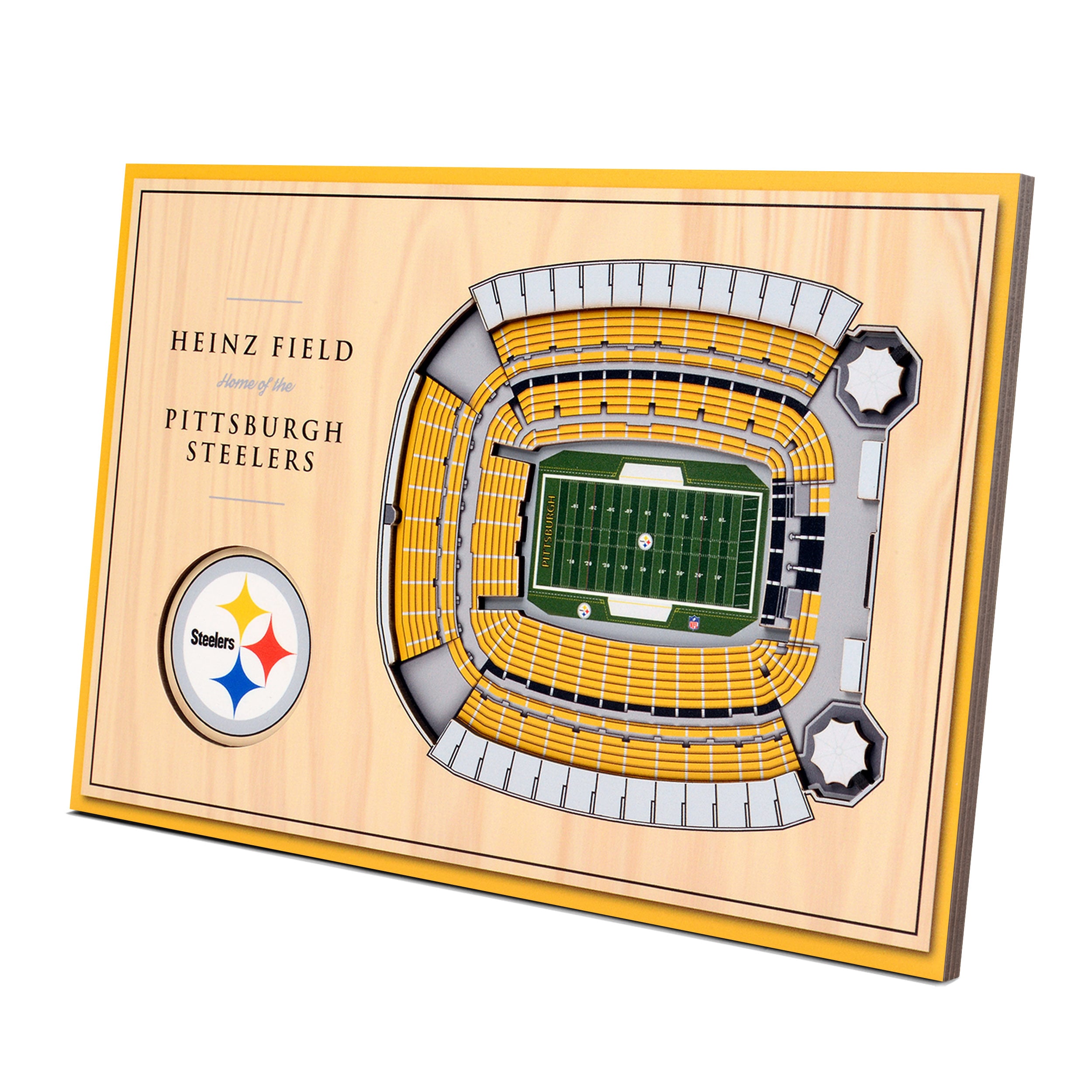 StadiumViews Pittsburgh Steelers Youthefan Team Colors Floater Frame 8-in H  x 12-in W Sports 3D Art at