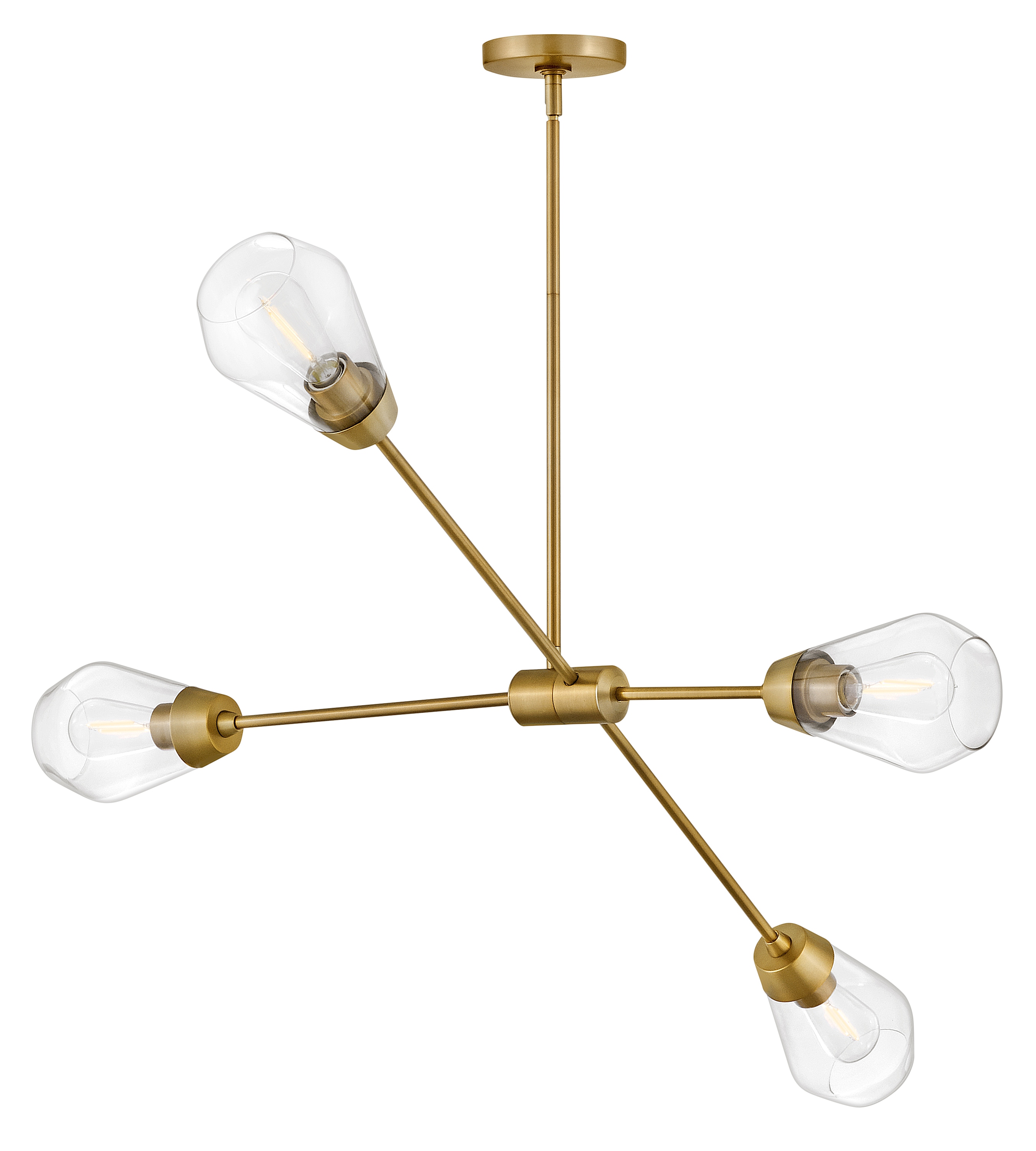 Lark 83584LCB Livie 4 -Light Satin Brass Modern/contemporary For Use in Bedrooms, Dining Rooms, Foyers, Kitchens, Living Rooms Chandelier
