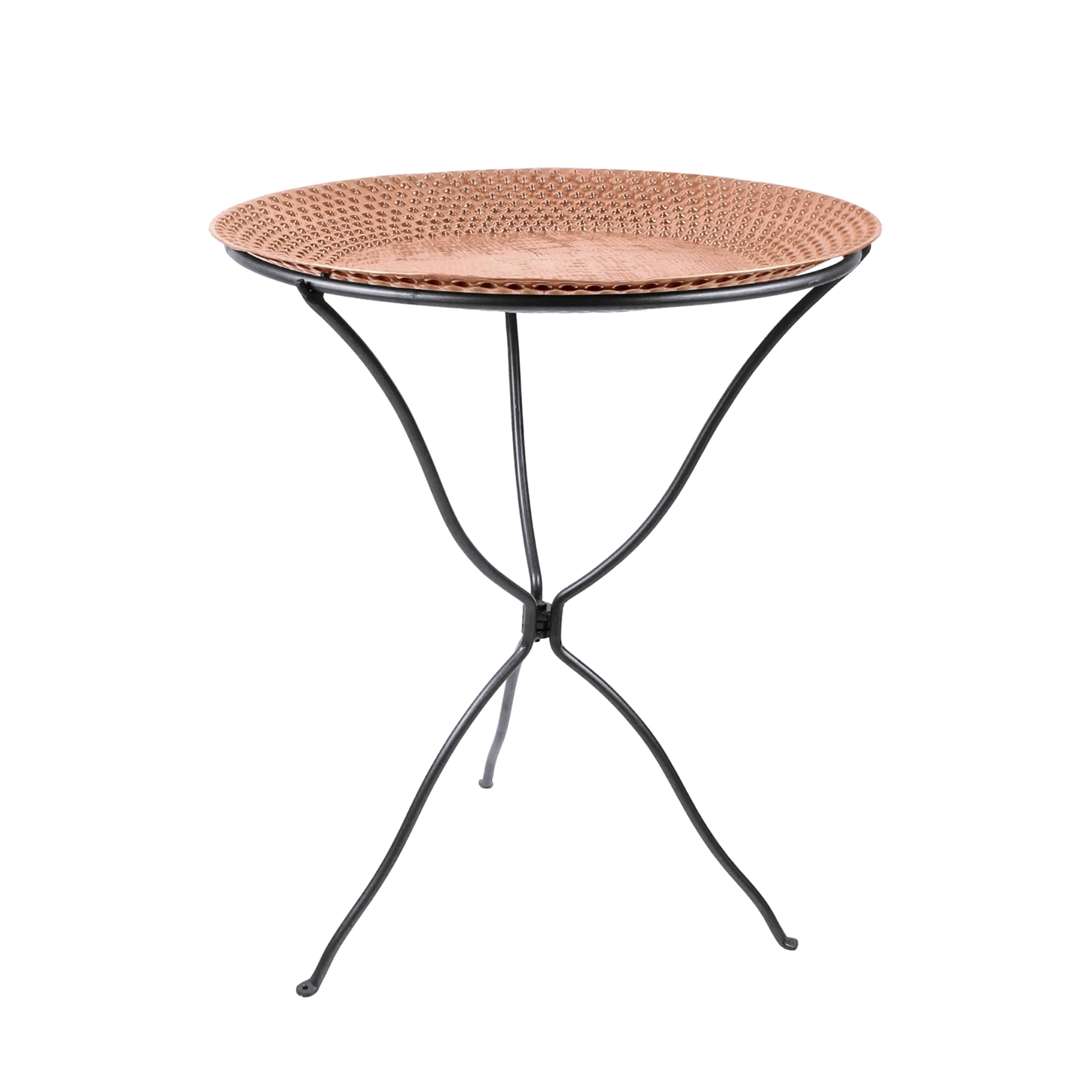 ACHLA Designs CBB-02-S14 28.5-Inches H Copper Finish, Black Powdercoat Finish Metal Complete birdbath