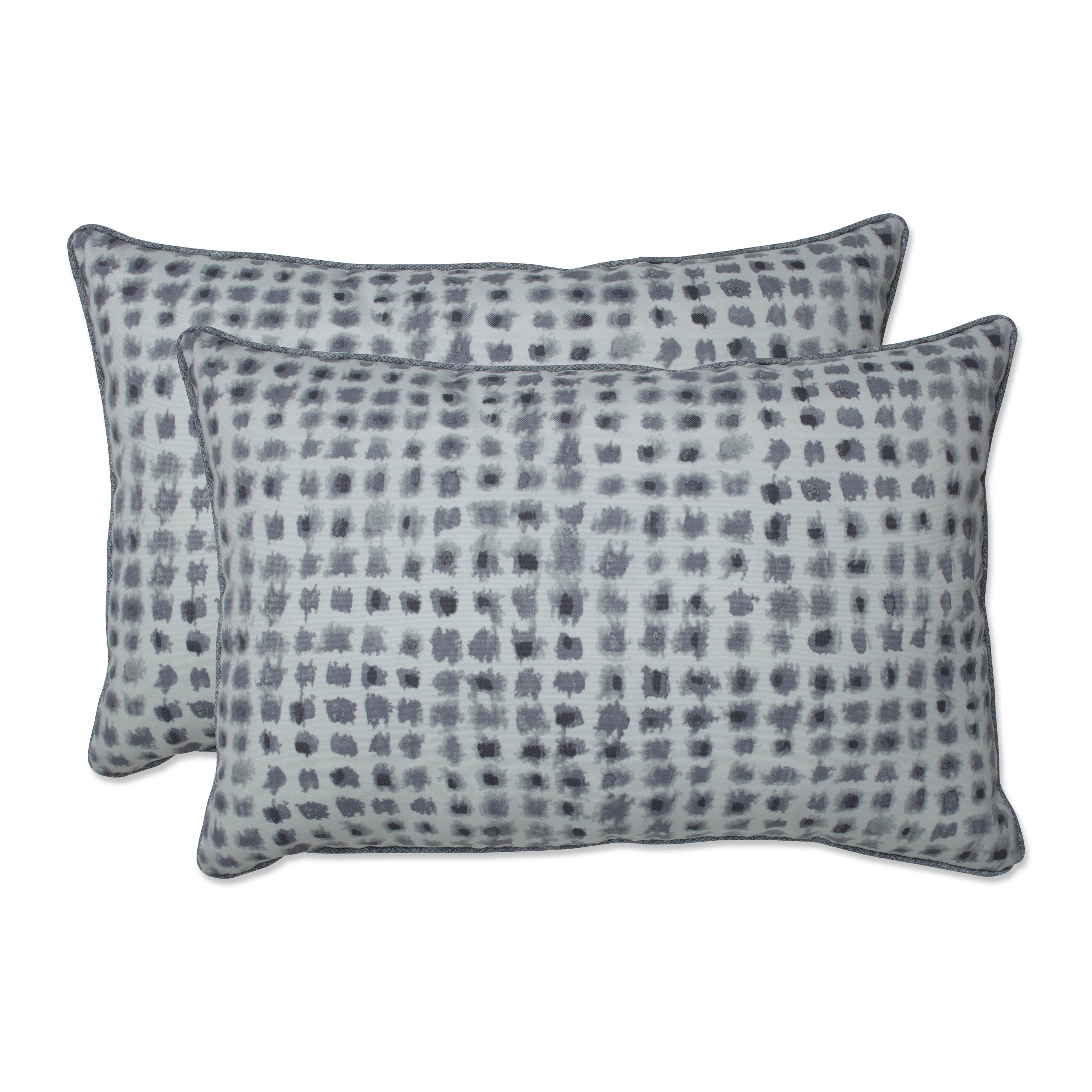 Pillow Perfect 672823 2-Pack Graphic Print Grey Rectangular Throw Pillow