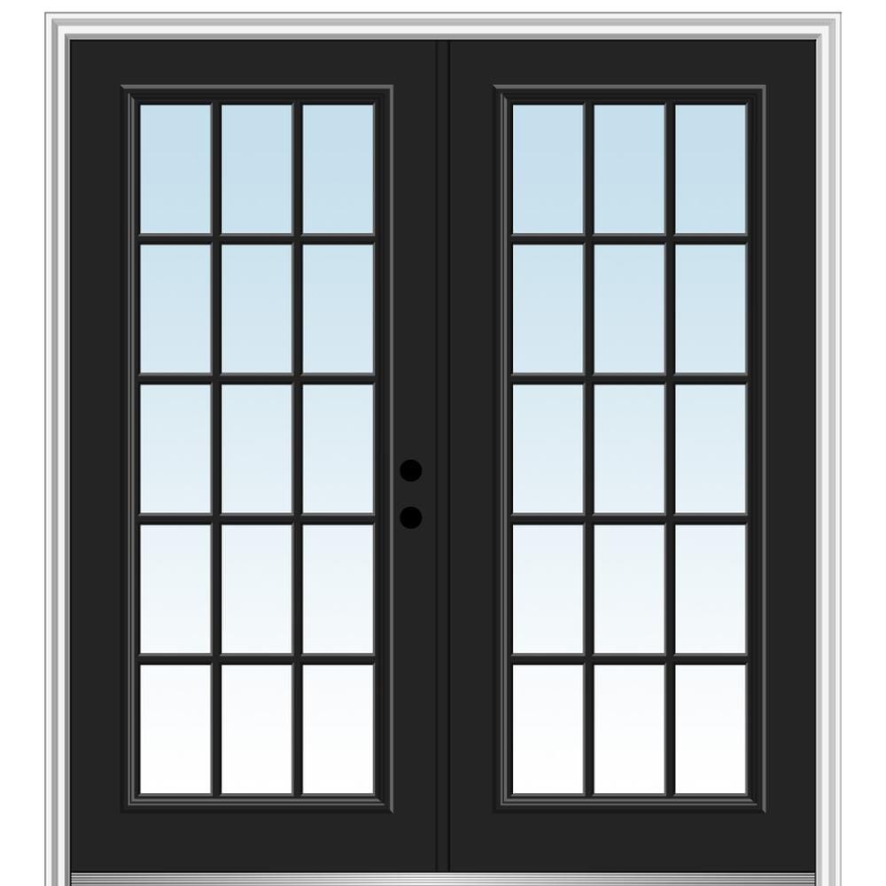 Full/Half Lite Fiberglass Patio Prehung Double Door Unit with Pet