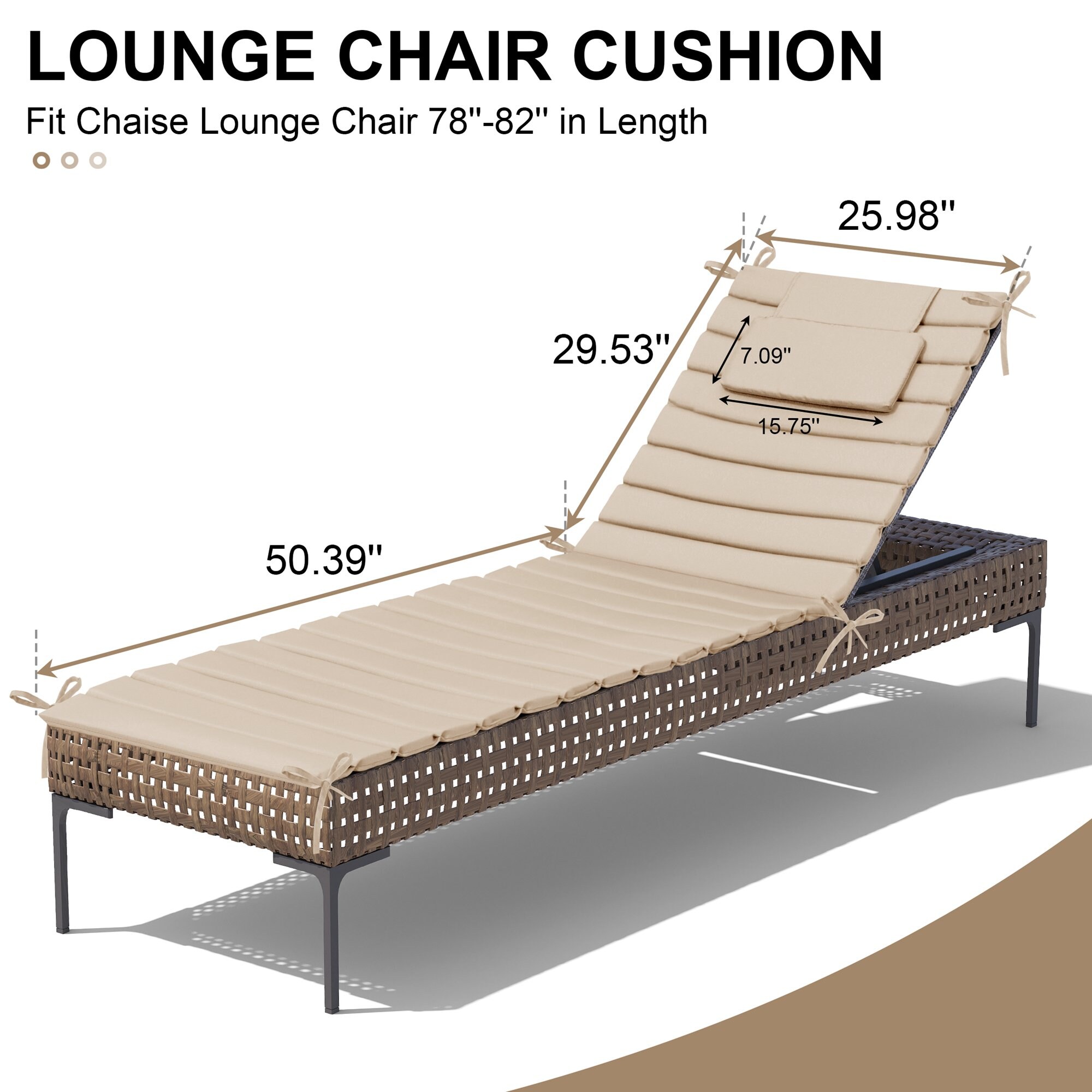 CloudFly CL-CU003BEI80-2 Patio-Furniture-Cushions - View #3