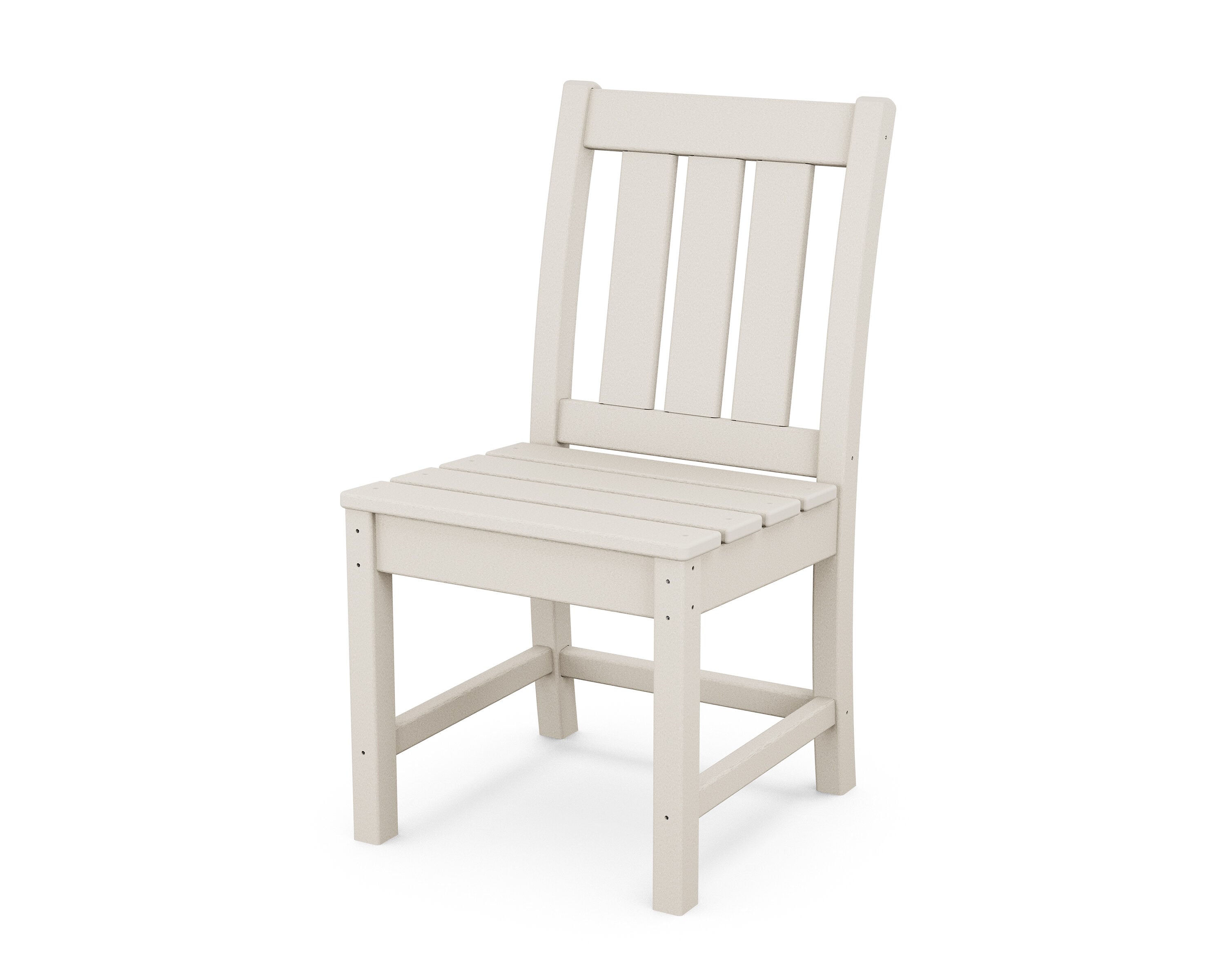 POLYWOOD TLD150SA Oxford Sand Plastic Frame Stationary Dining Chair with Slat Seat