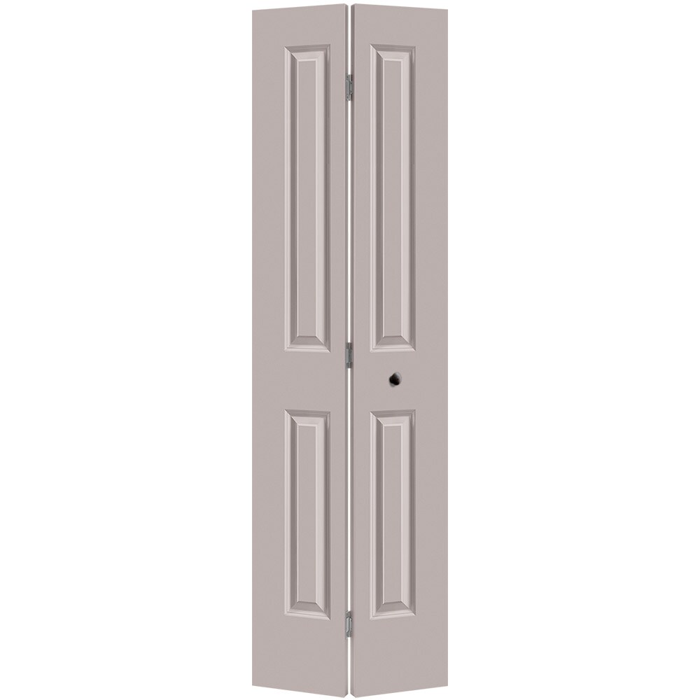 Masonite 1316239 Traditional 24-in x 80-in Driftwood 4 panel square Smooth Hollow core Prefinished Molded composite Closet Bifold Door ( Hardware Included )