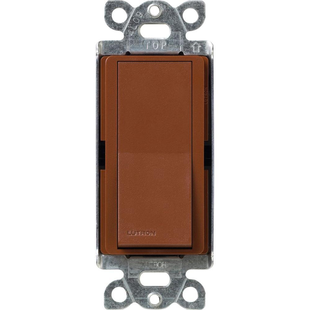 Lutron SC-1PS-SI Claro 15-Amp Single-Pole Rocker Light Switch, Sienna