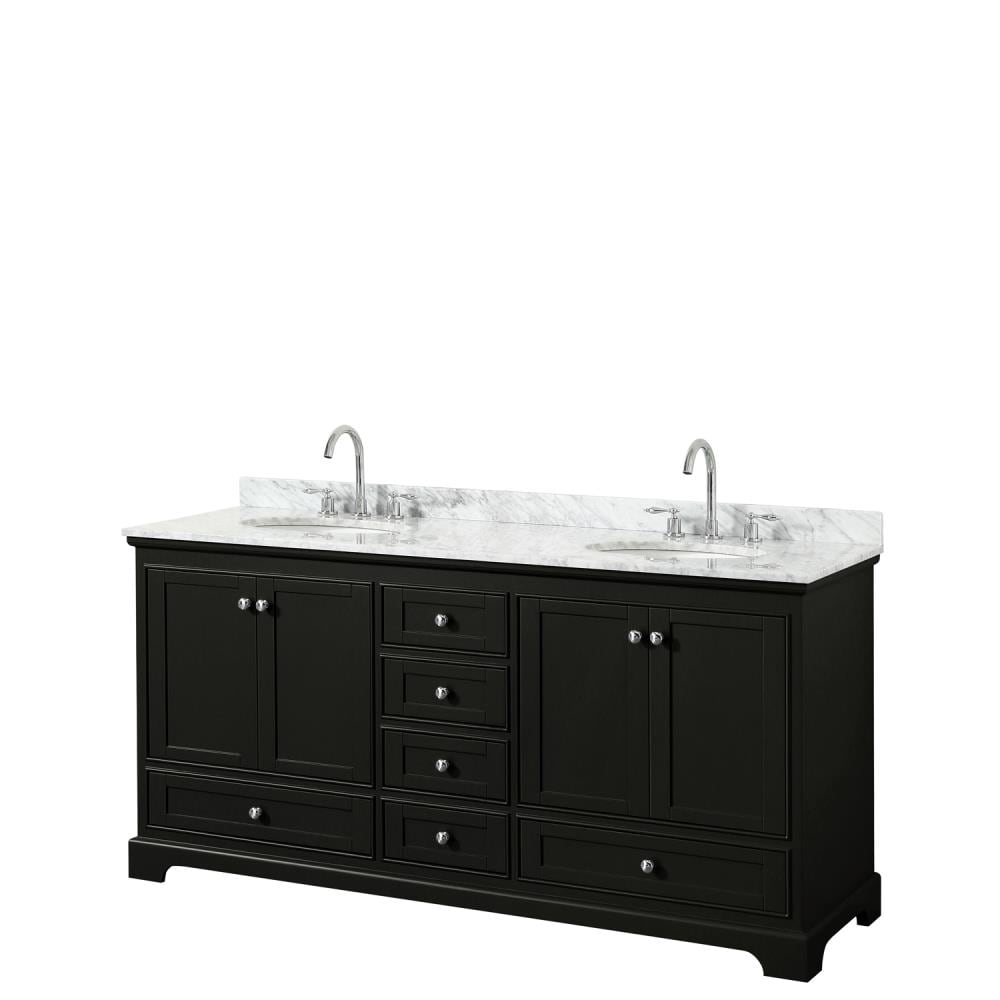 Wyndham Collection Deborah 72-in Dark Espresso with Polished Chrome ...