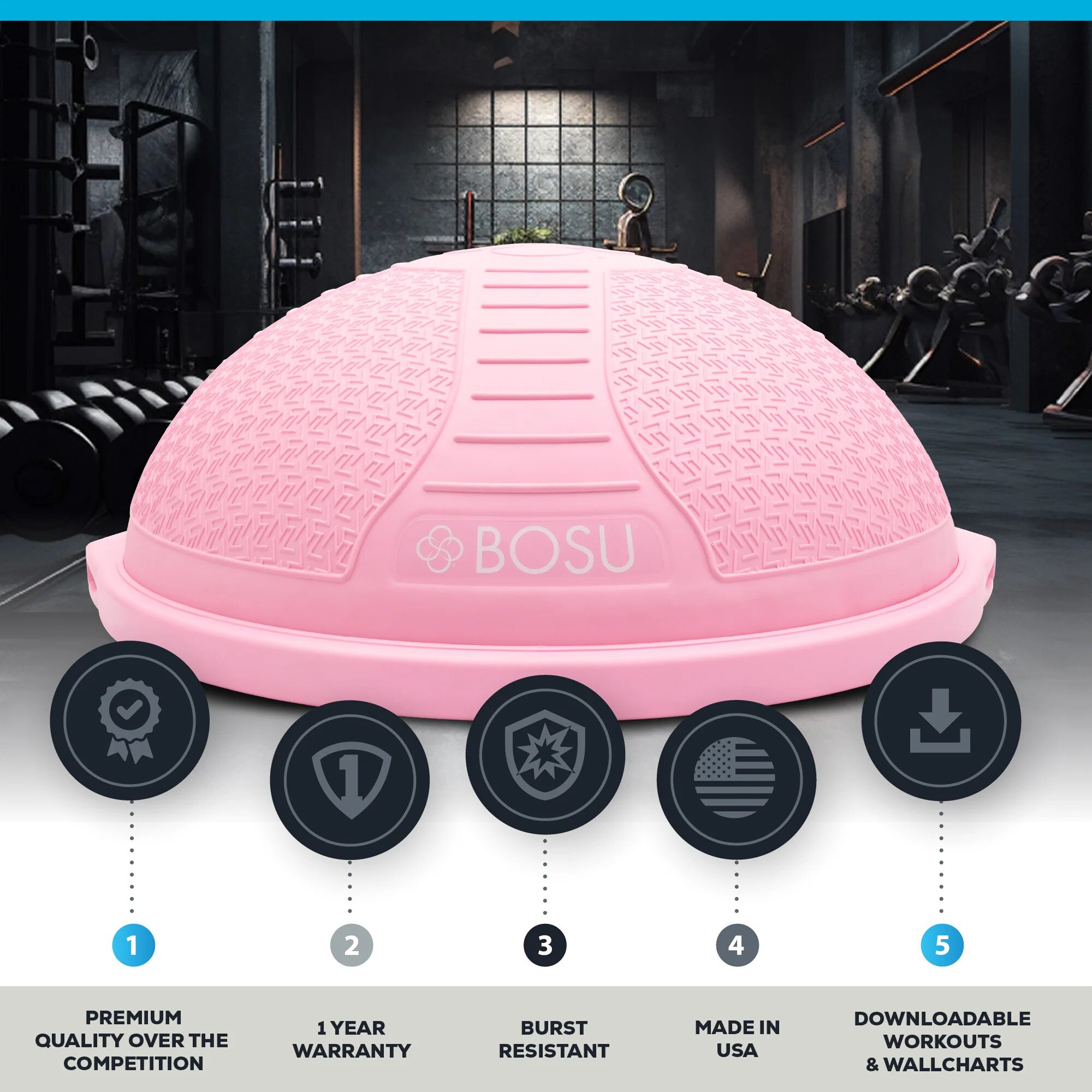 BOSU 72-10850-SOFTPNK Balance-Exercise-Platforms - View #5