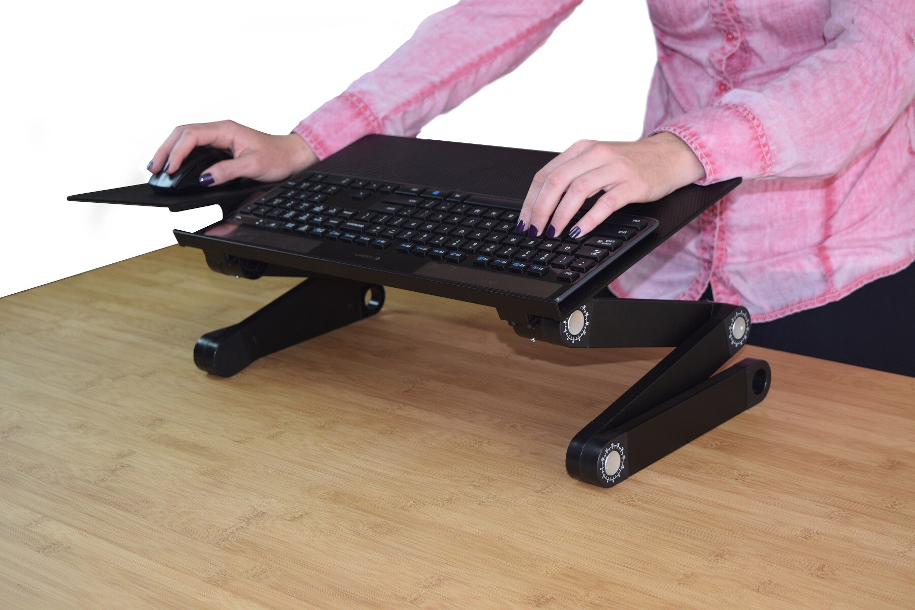 Uncaged Ergonomics KT2 Ergonomic Keyboard Tray - Raise Keyboards Above Desk  Height - Standing Desk Keyboard Tray - Negative Tilt - Black in the Office  Accessories department at