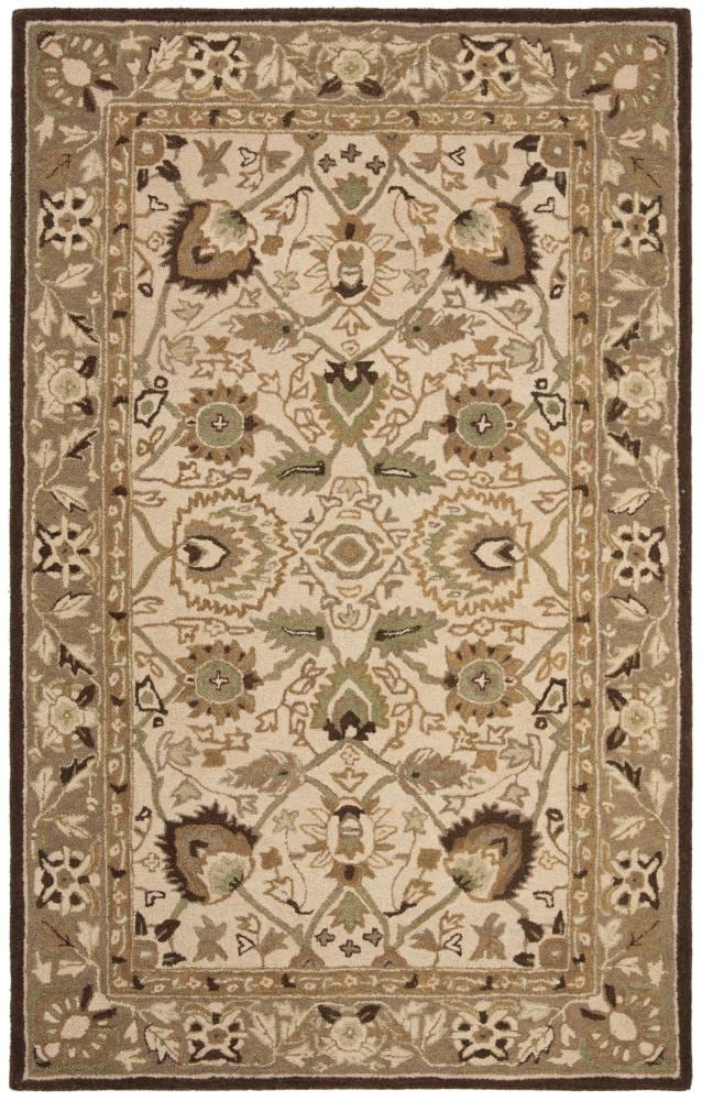 Safavieh AN512D-5 Anatolia Rumi 5 x 8 (ft) Tufted Wool Ivory/Brown Rectangular Indoor Floral/Botanical Vintage Area rug