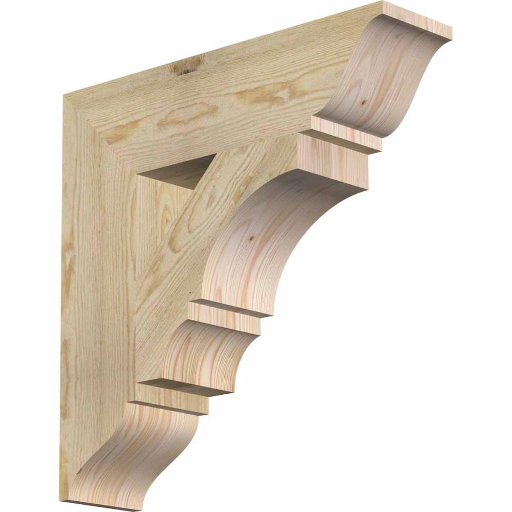 Ekena Millwork BKT06X24X24BOA01RDF Balboa traditional rough sawn 6-in x 24-in x 24-in Douglas fir Brown Wood Standard bracket