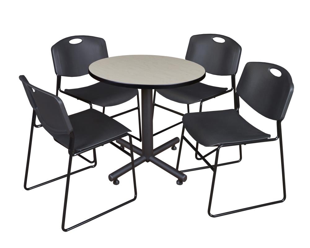 Regency TKB30RNDPL44BK Breakroom Off-white 4-Person Training Table (30-in W x 29-in H)
