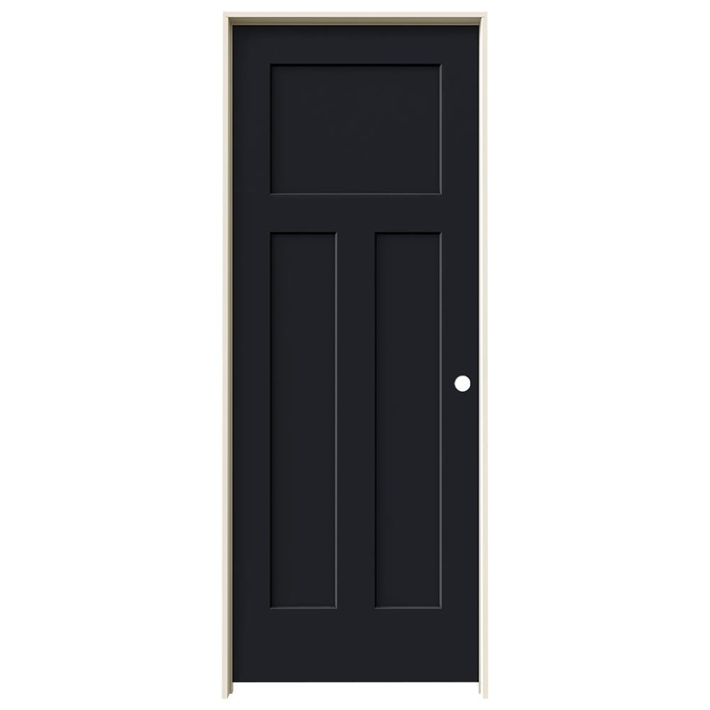 JELD-WEN 24-in x 80-in Eclipse Solid Core 3-panel Craftsman Left Hand Smooth Prefinished Molded Composite Flat Jamb Single Prehung Interior Door -  LOWOLJW137100396