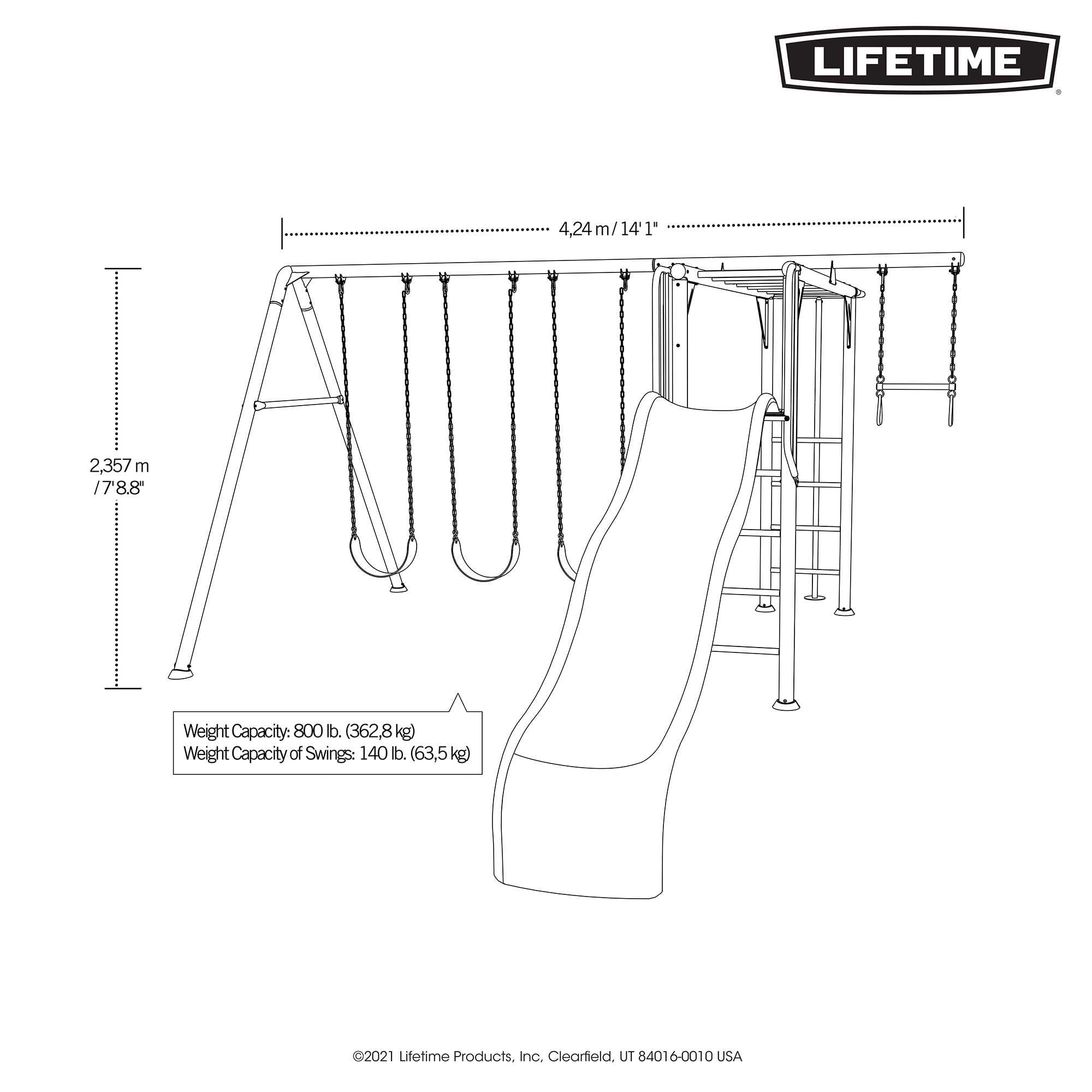 Lifetime Monkey Bar Adventure Swing Set 