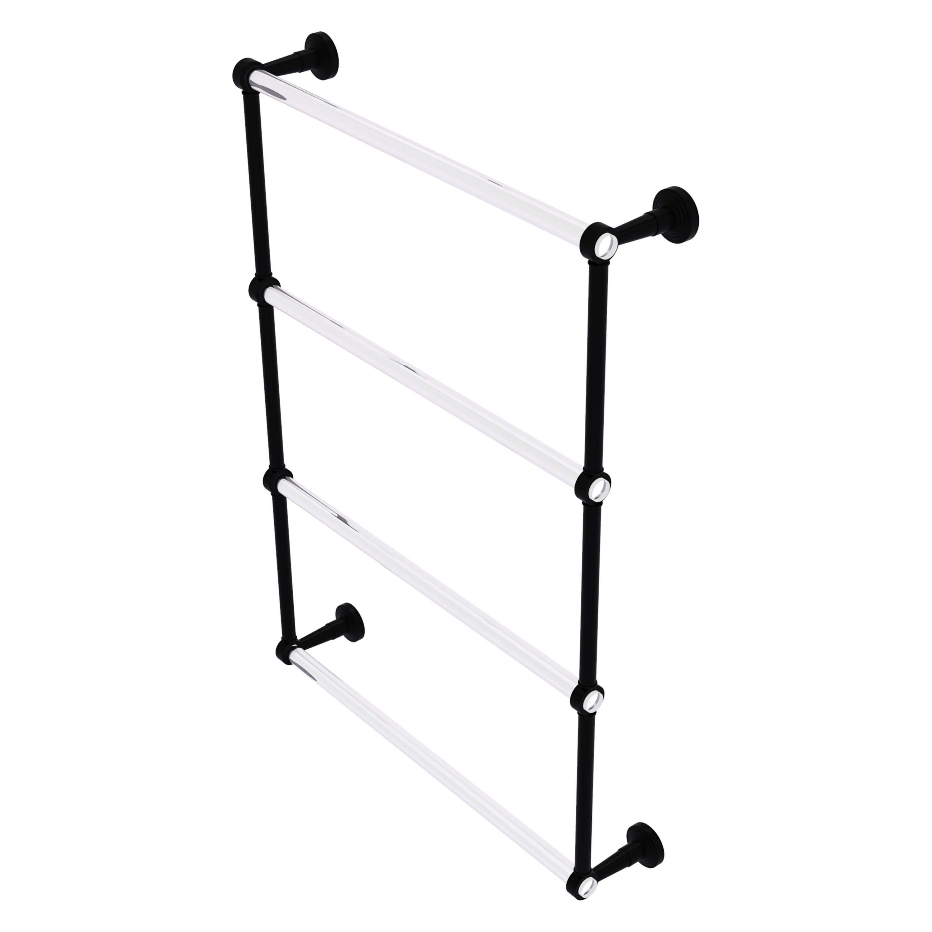 Allied Brass PB-28-24-BKM Pacific Beach 24-in double Matte Black Wall mount 4-tier Towel Bar