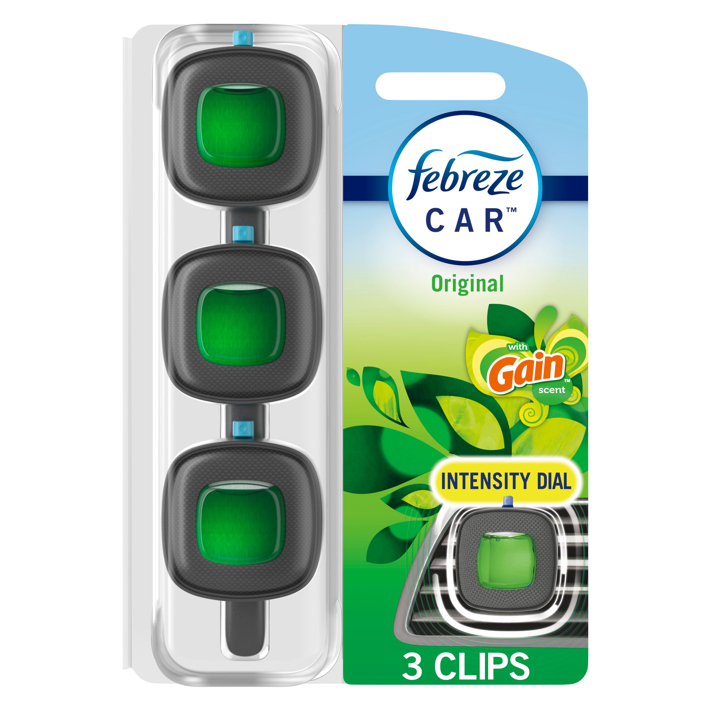 Febreze 3700085406 CAR 0.20 Fluid Ounce(s) Gain Original Dispenser Air Freshener 3 -Pack