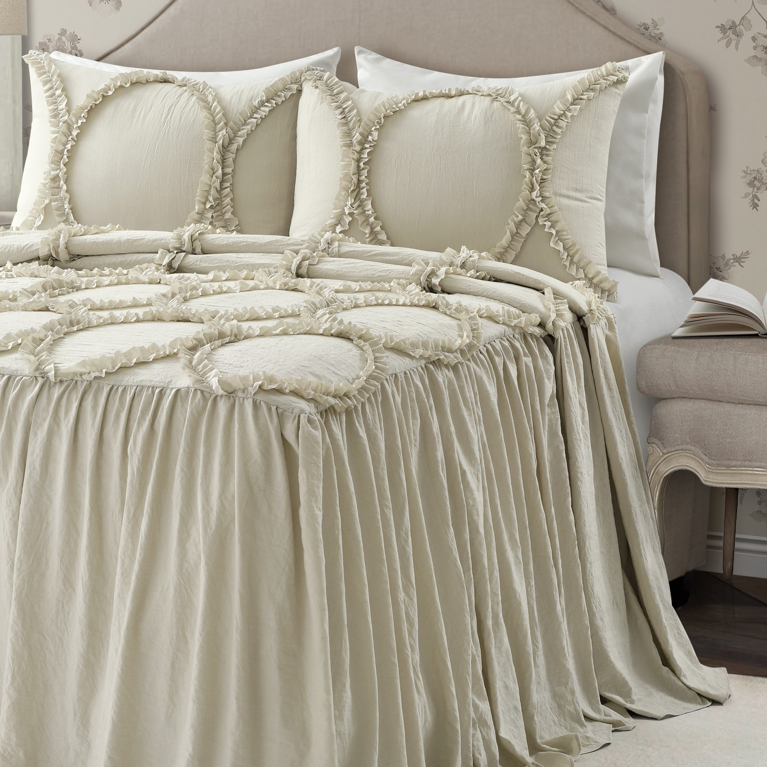 Lush Decor 16T004702 Neutral Solid King Bedspread