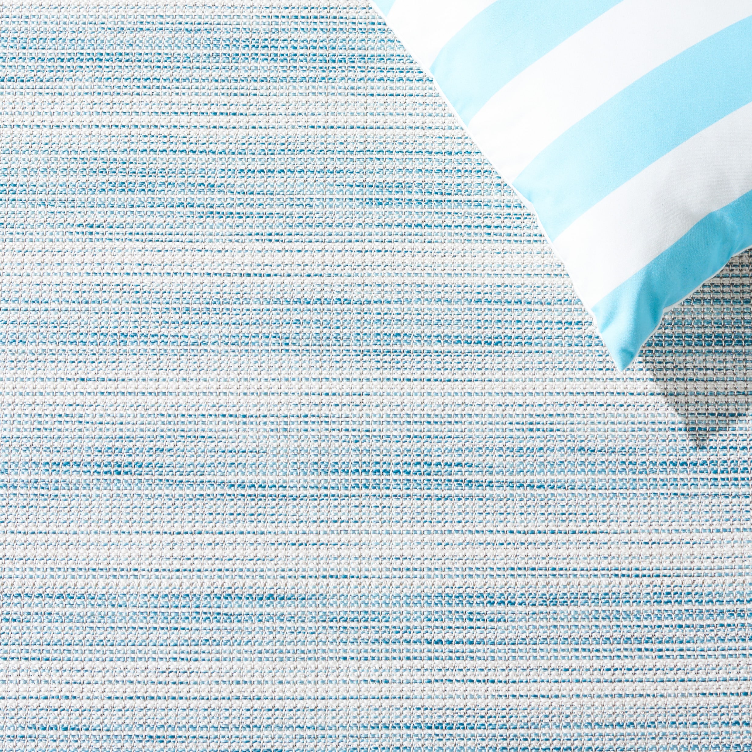 Aqua Ivory Multi Square Indoor Outdoor Area Rug