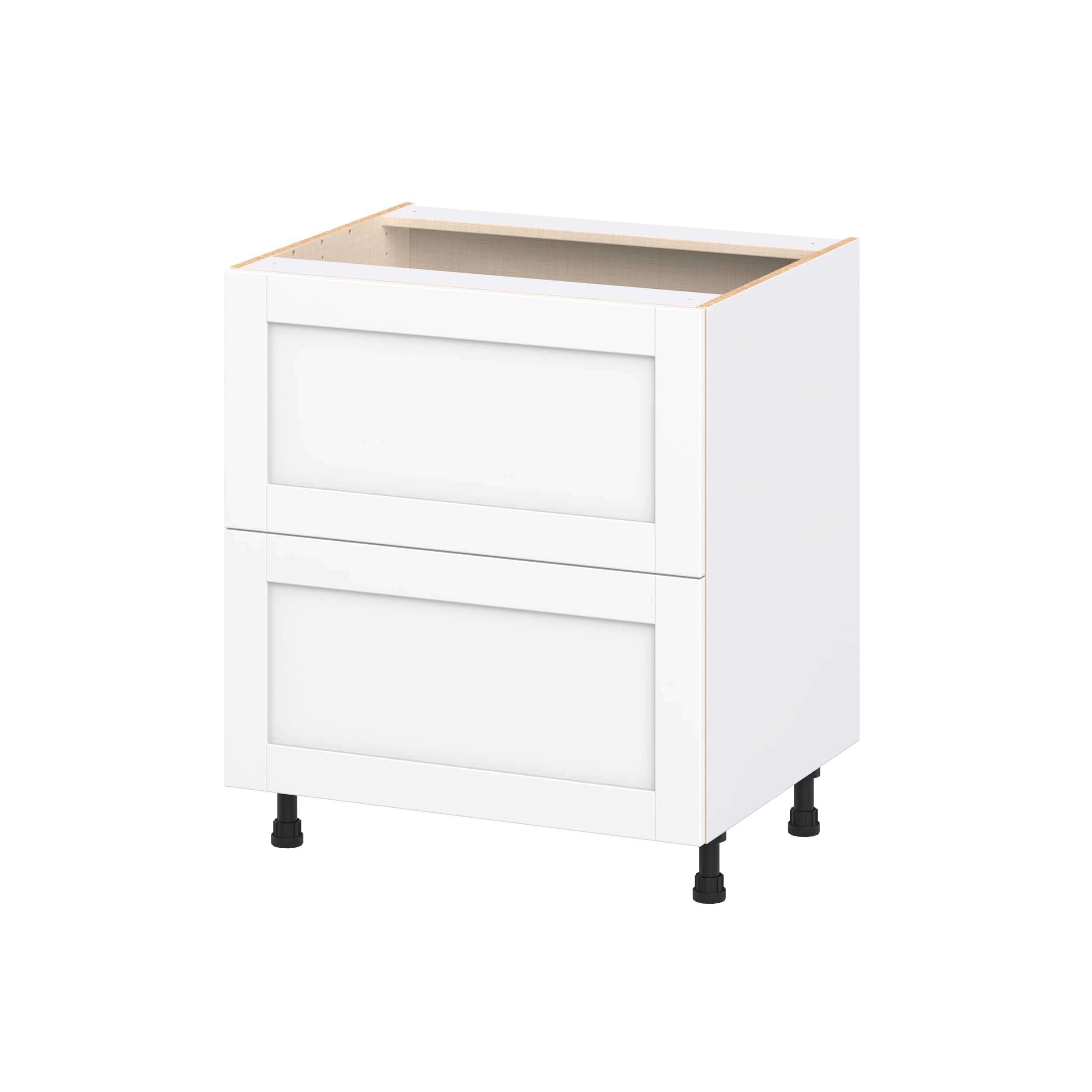 Hugo&Borg DSB2D30-RM Rosemont 30-in W x 34.5-in H x 24.5-in D Bright White 2 -Drawers Drawer Base Fully assembled Cabinet Shaker