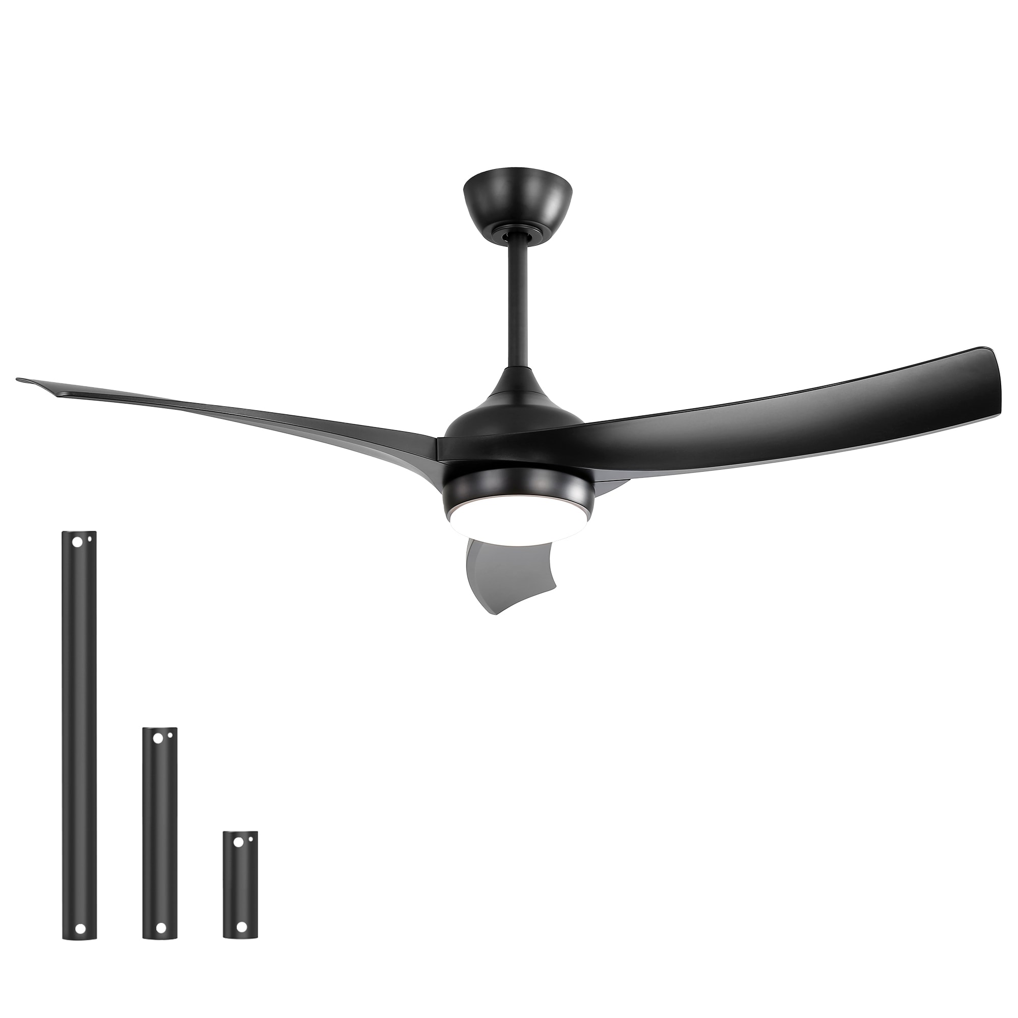  52LSP285764BK LuxeCraft 52-in Color-Changing Integrated LED Black with Matte Blades Ceiling Fan With Light - Remote Included ( 3 -Blade )