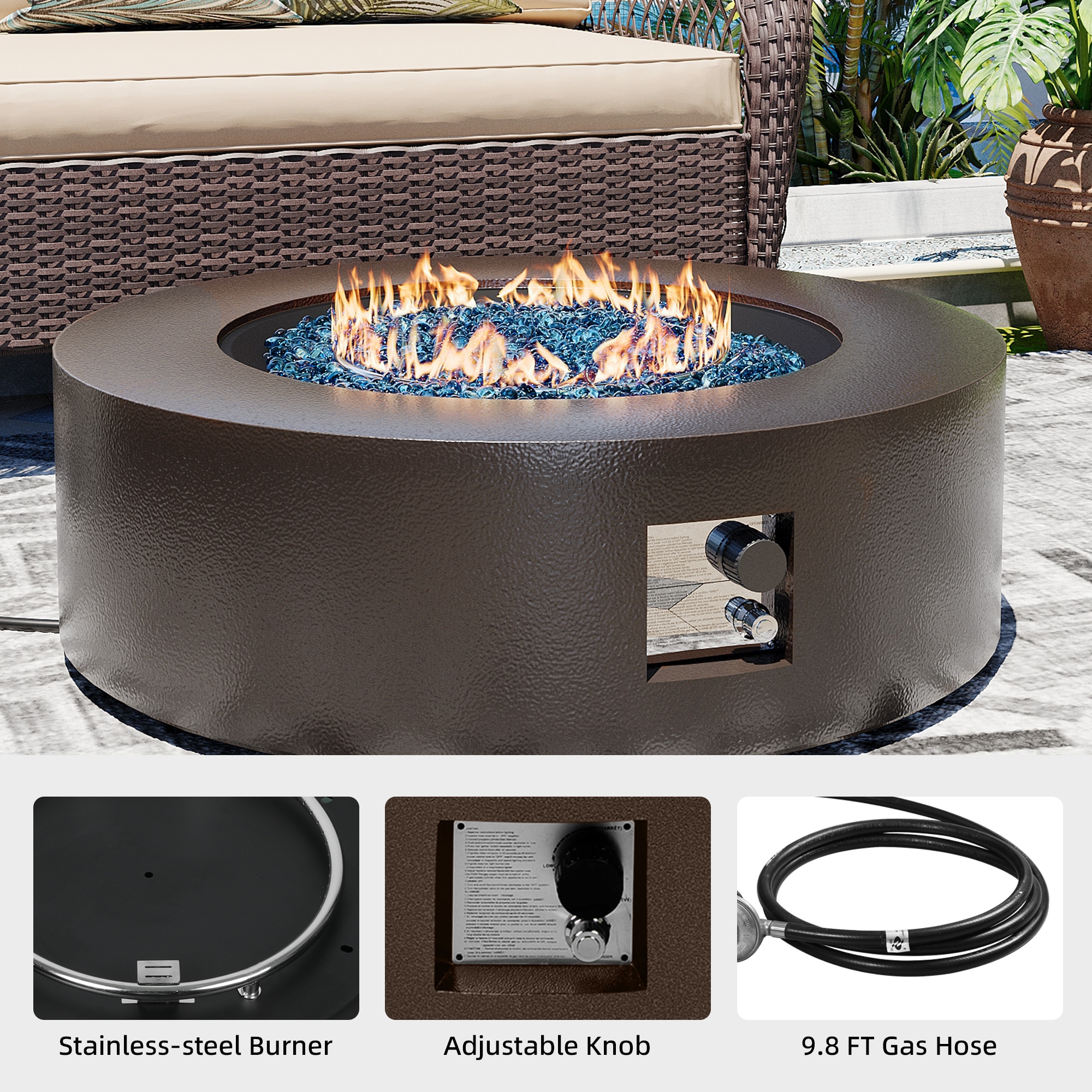 UPHA PL-42TPYX-BL-K Outdoor-Gas-Firepits - View #3