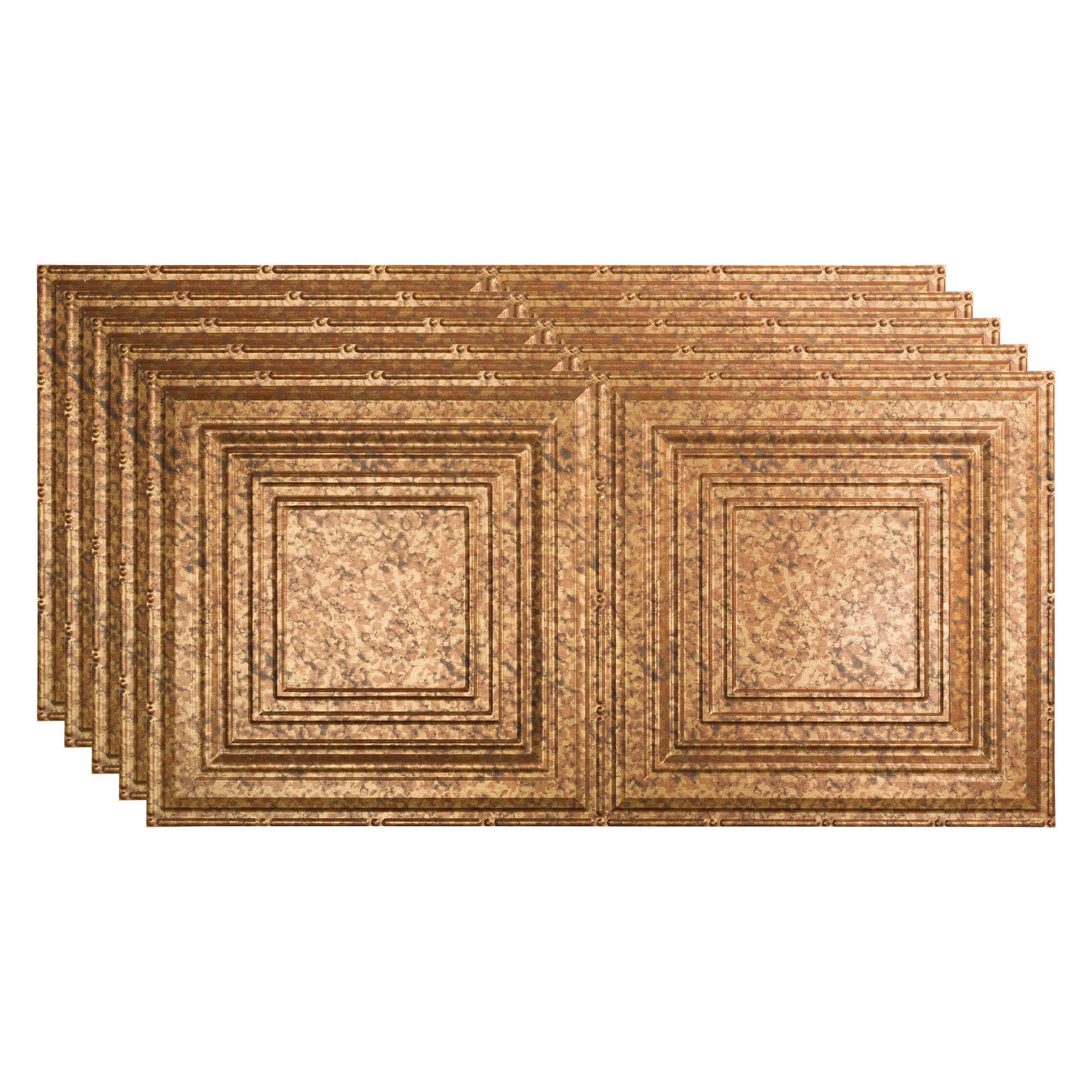 Fasade PG5219 4-ft x 2-ft Traditional 3 Cracked Copper PVC Surface-mount Ceiling Tile ( 5 -Pack, 40-Sq. Feet / Case )