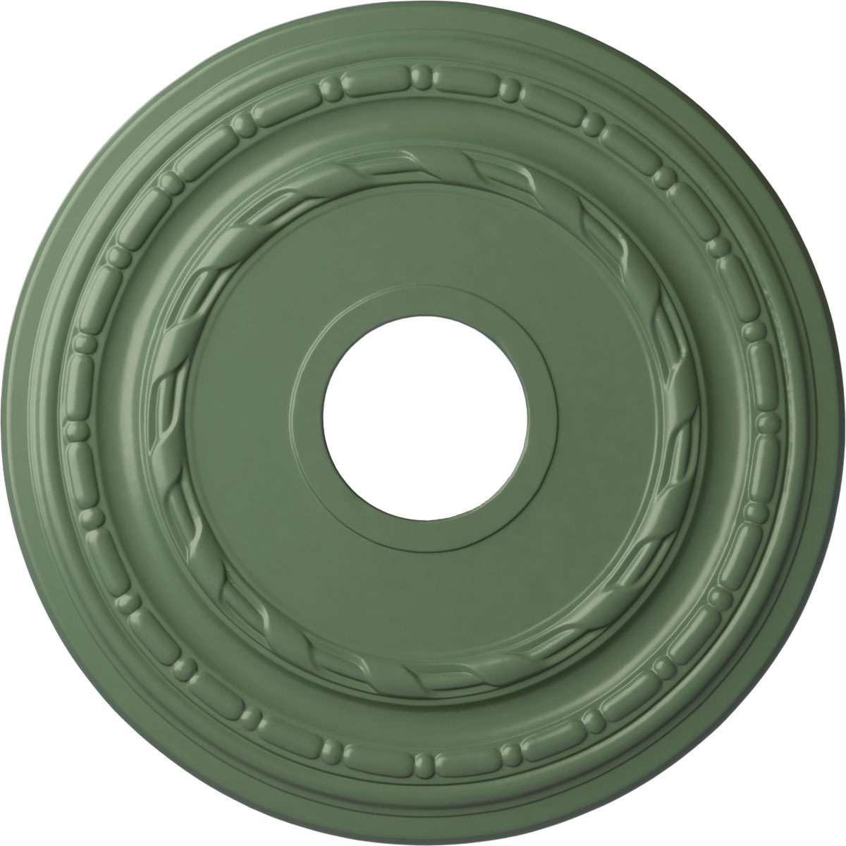 Ekena Millwork CM15DUAGF Dublin 15.375-in W x 15.375-in L Painted Athenian Green Polyurethane Whole Ceiling Medallion