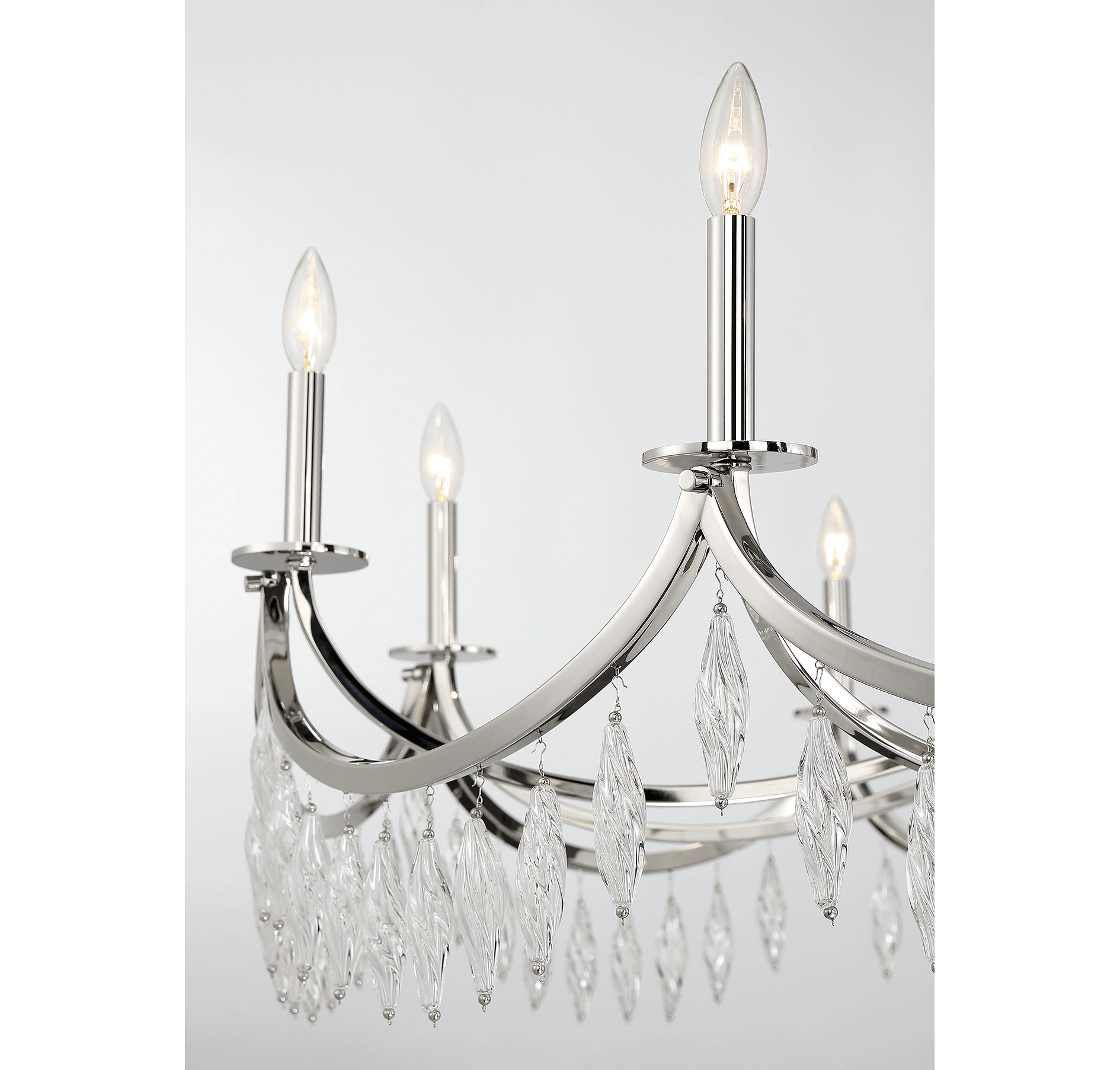Kameron 10-Light Polished Nickel and Crystal Chandelier