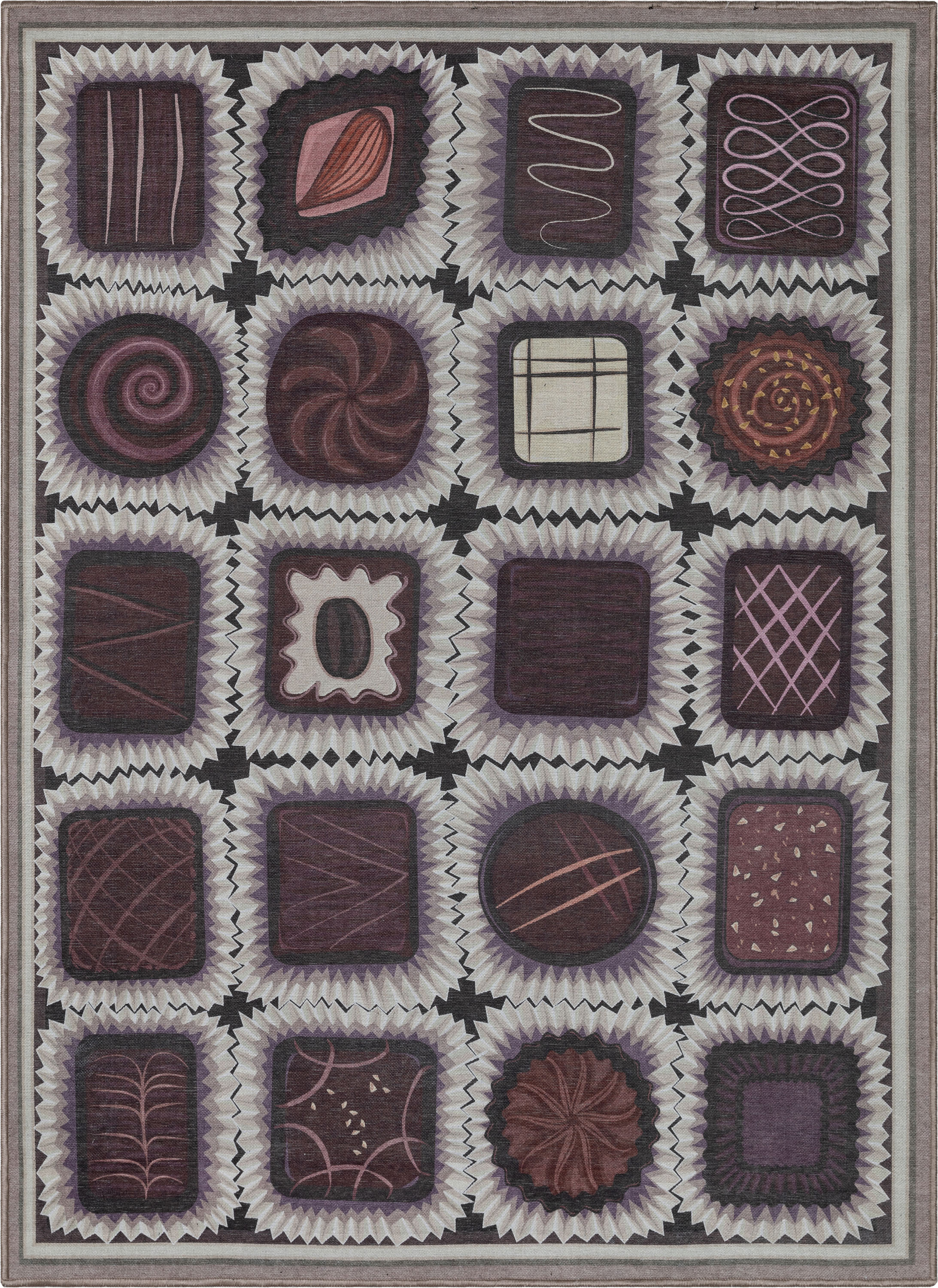 Apollo Red and Brown Polyester Chenille Reversible Rug