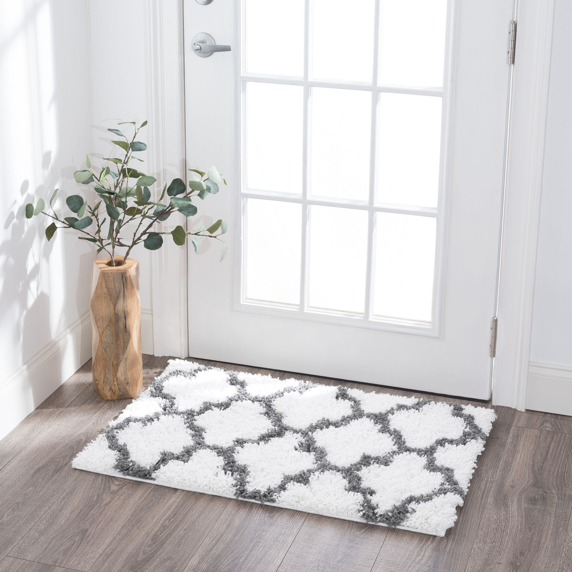 Tayse JRS1300 2X3 Jersey Shag 2 x 3 (ft) Loomed Polypropylene White Rectangular Indoor Throw rug