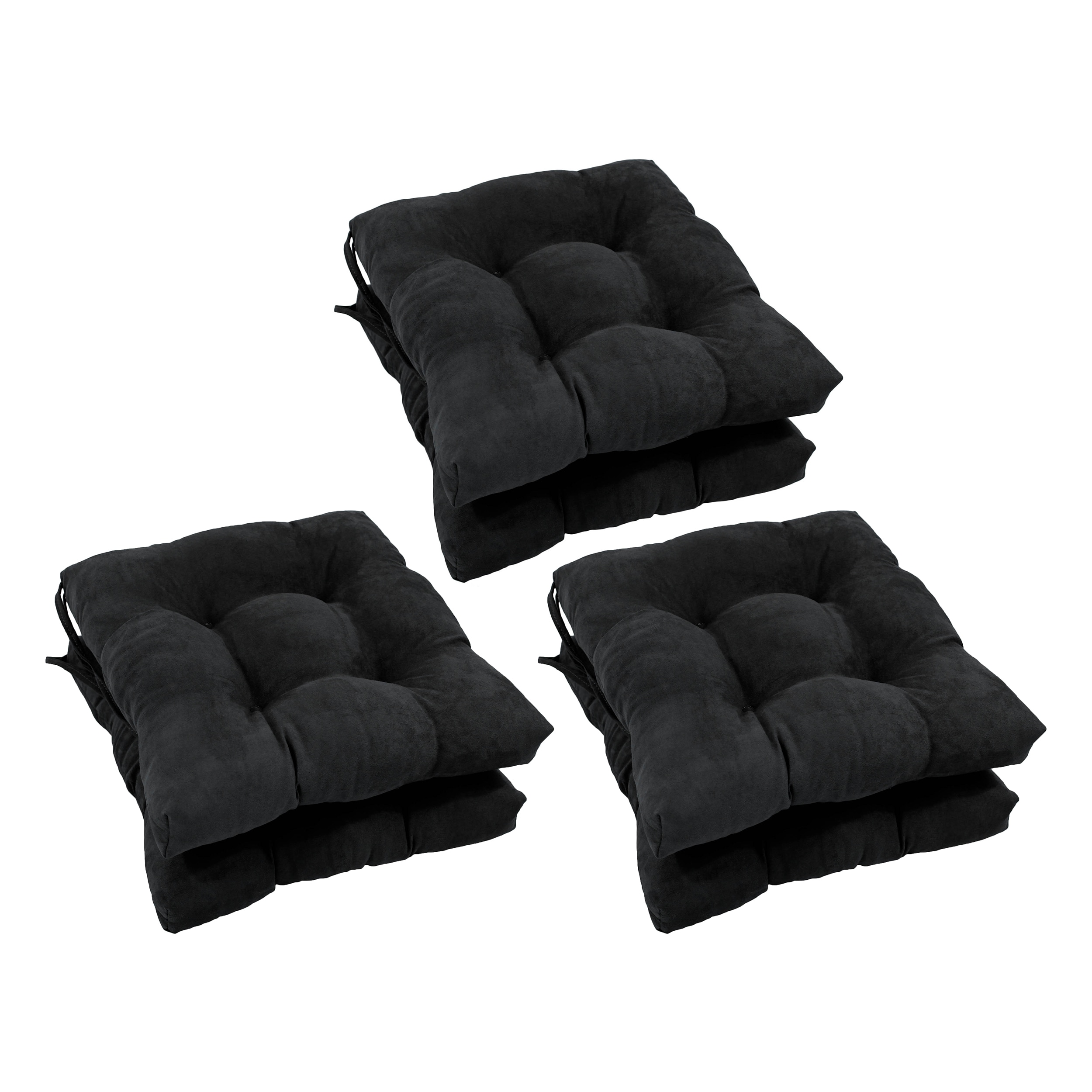  Blazing Needles 19-inch U-Shaped Micro Suede Tufted Dining Chair  Cushions (Set of 4) Black : Patio, Lawn & Garden