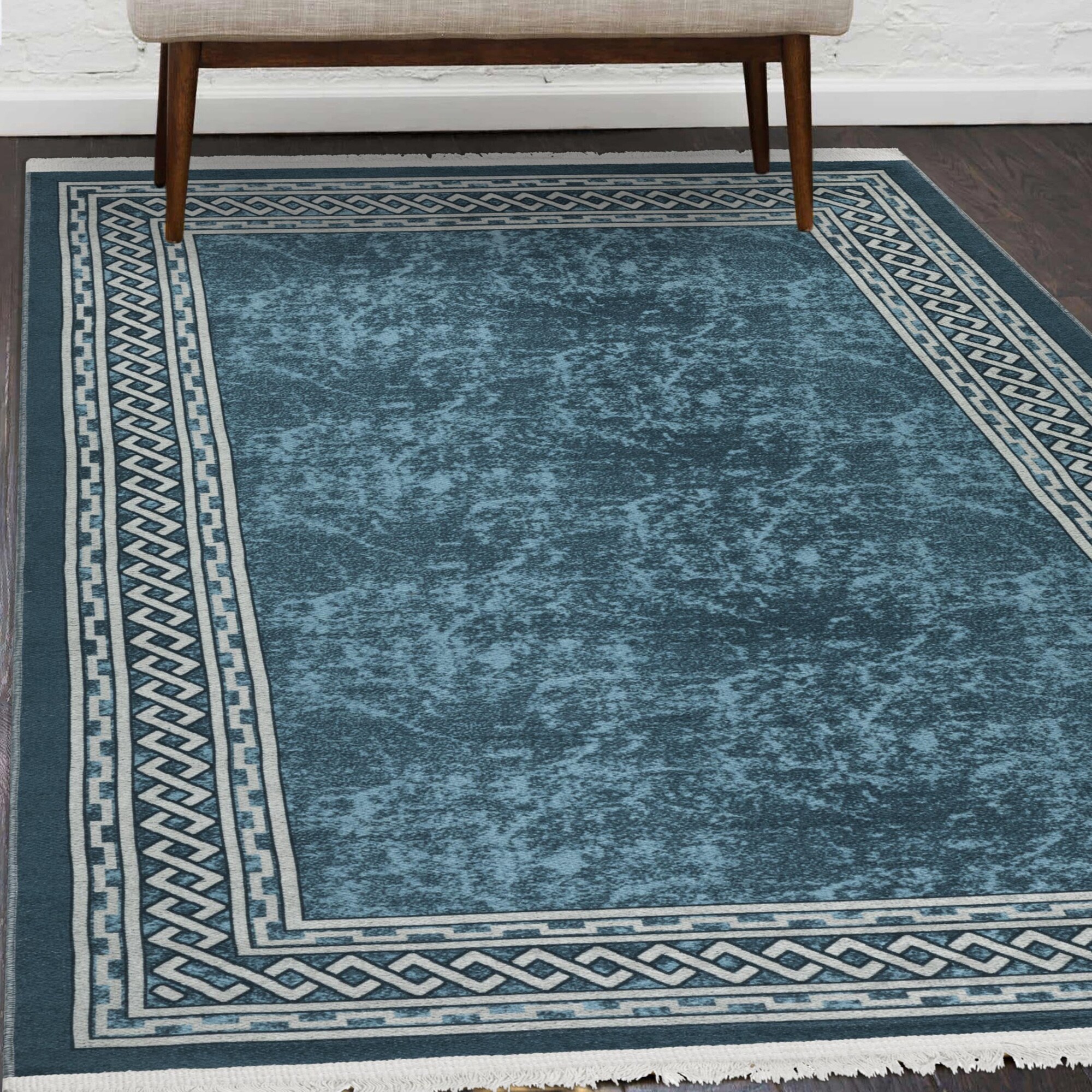Freya Gray Modern Washable Area Rug, 5x7, Sold by at Home