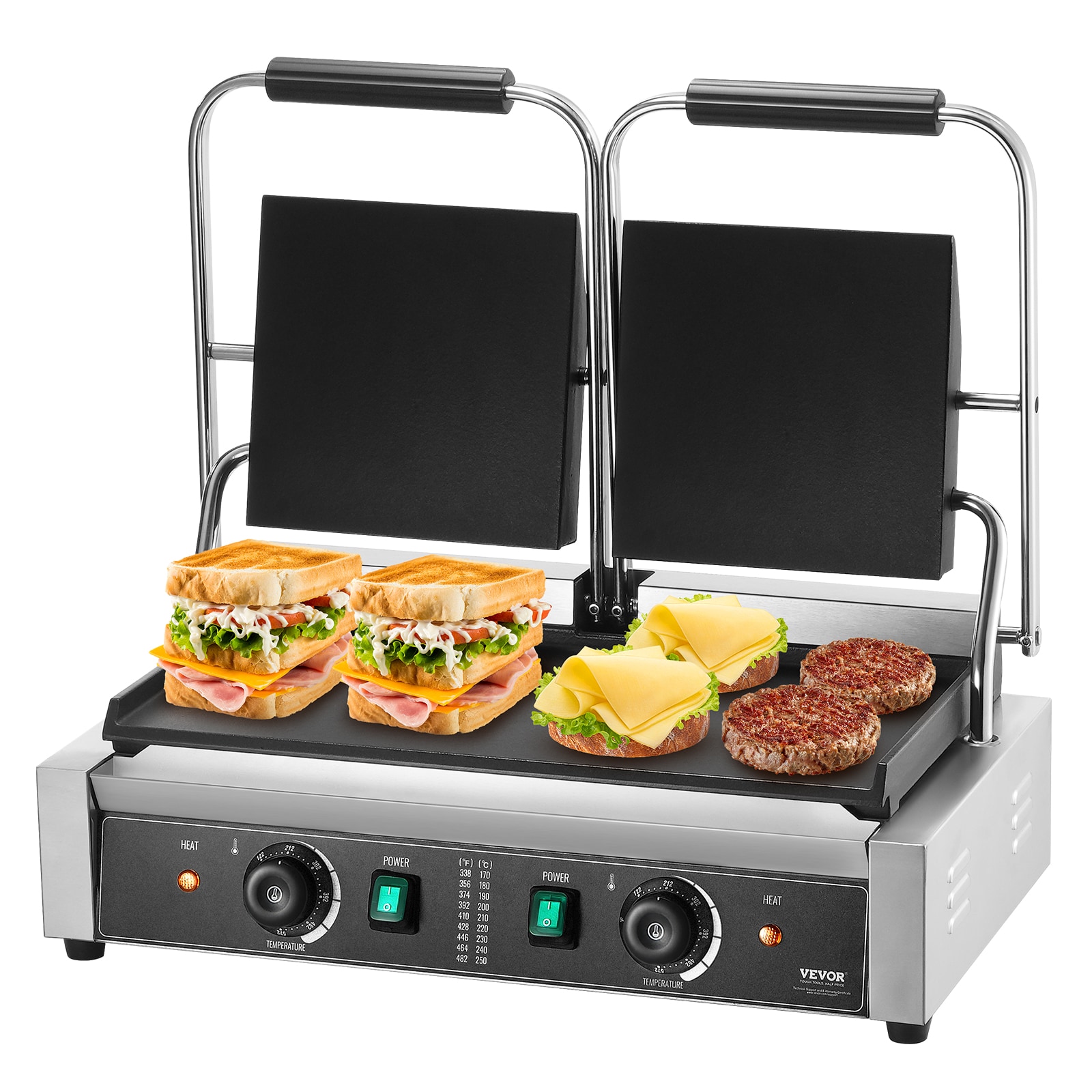 VEVOR DPLDYBPLLD-813E01V1 19-Inches x 9-Inches Non-Stick Cast Iron Foldable Electric Griddle Removable Drip Tray ( 3600 -Watt )