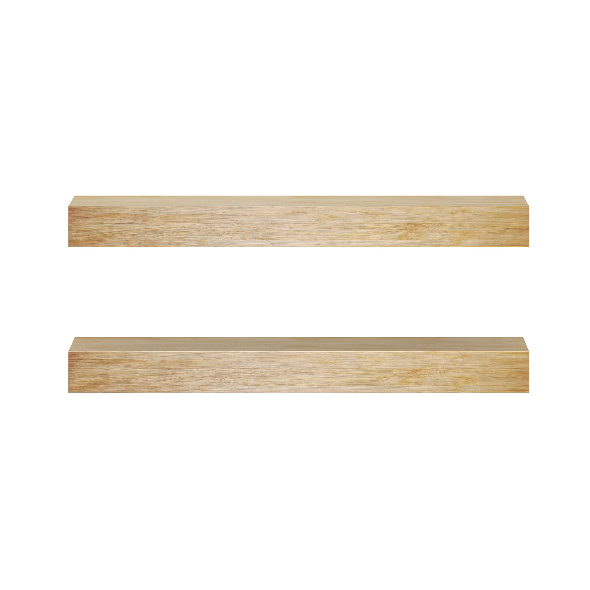 LOVMOR SF-Y-BLJ6085-2 (Set of 2) 60 in. W x 8 in. D x 5 in. H Aged Oak Wall Mounted Wood Floating Fireplace Shelves Cap-Shelf Mantel