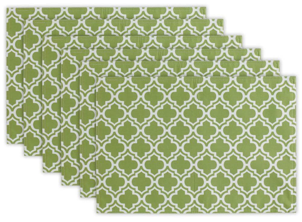 DII CAMZ34853 Green Lattice Placemats