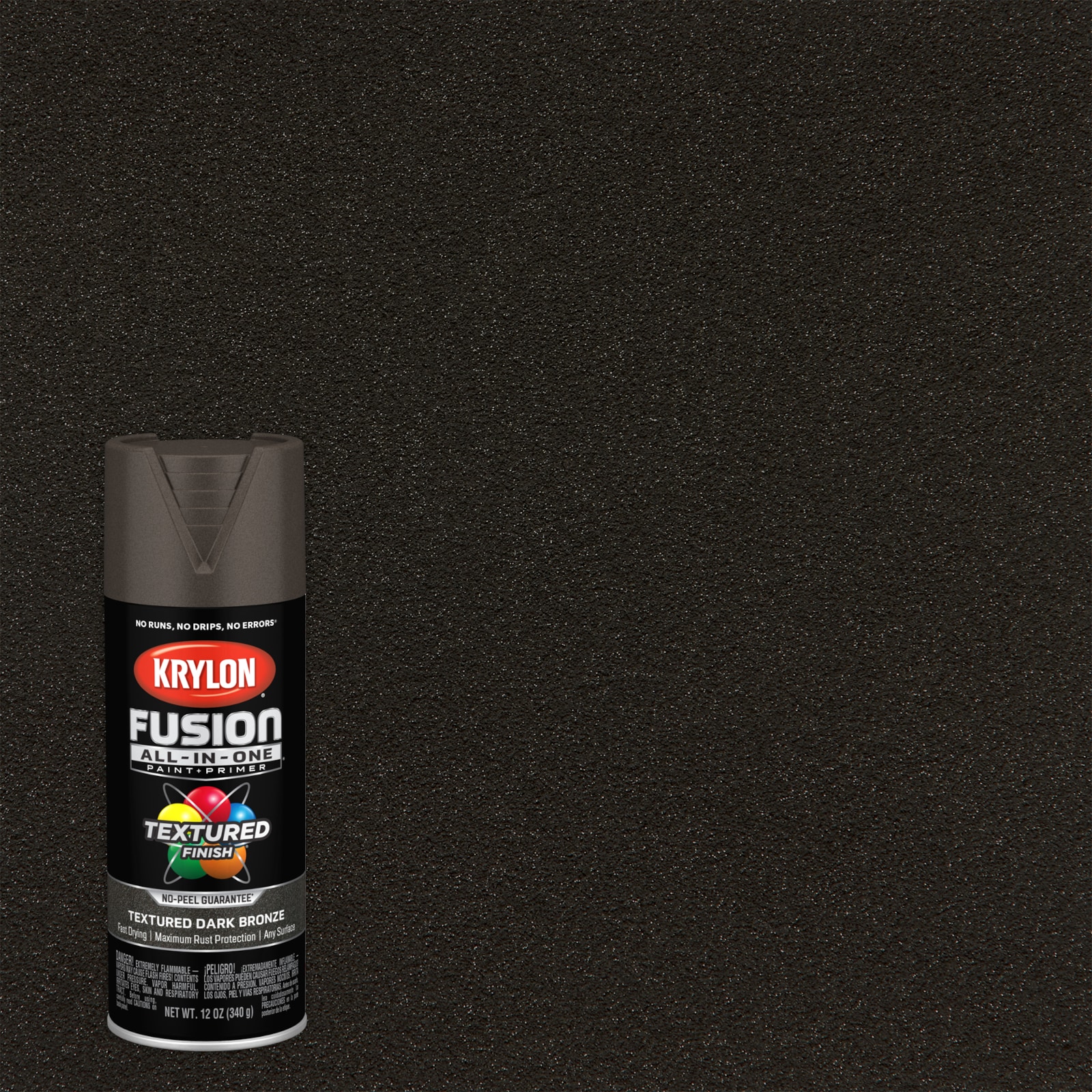 Krylon Matte Dark Bronze Textured Spray Paint and Primer In One (NET WT ...