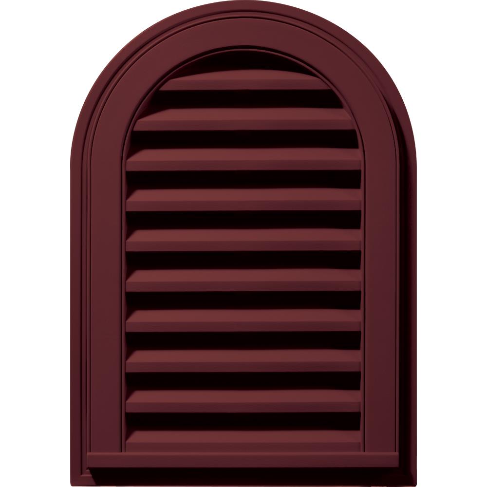 Builders Edge 22-in x 14-in Wineberry Round Top Vinyl Gable Louver Vent ...