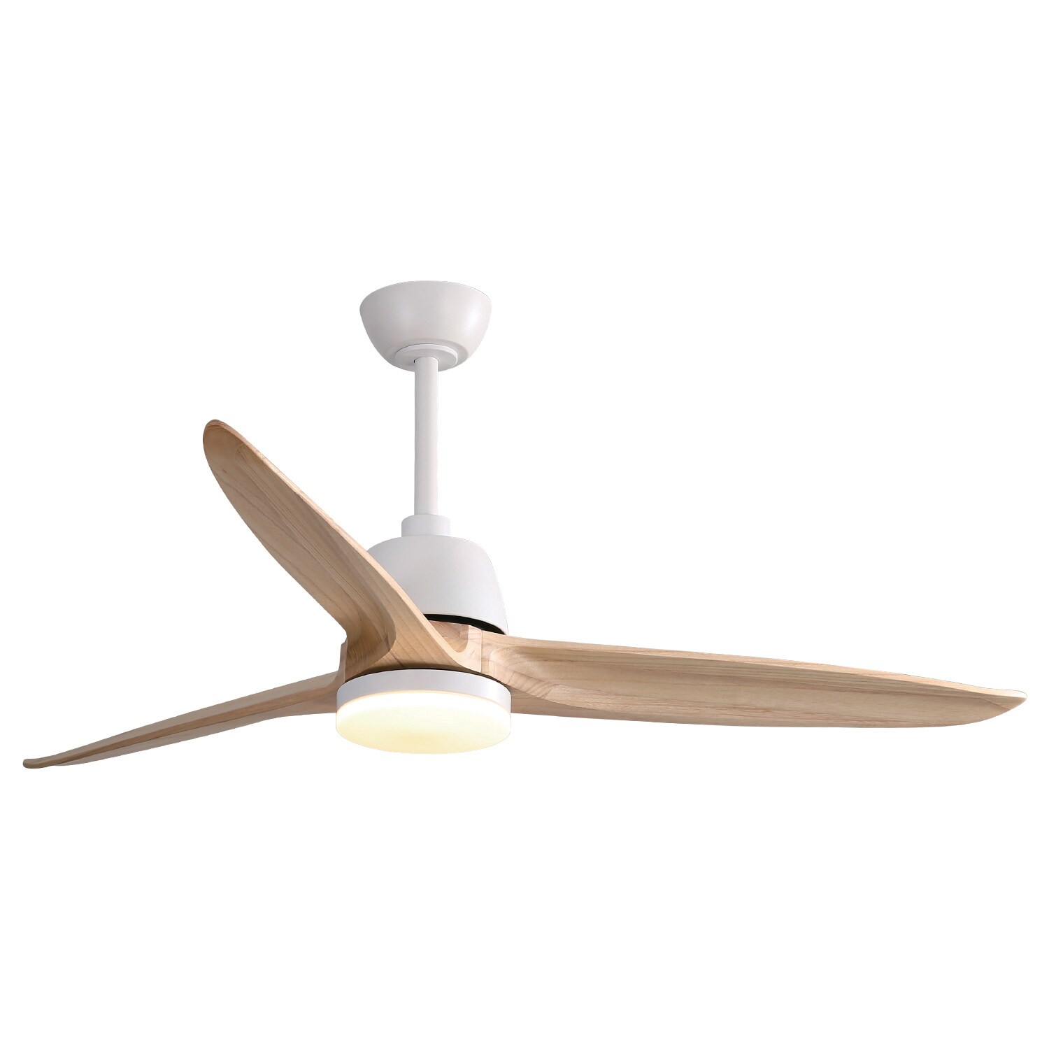 Maincraft 56K001-WH 56-Inches White with Integrated LED Fixture Indoor Downrod mount Standard Ceiling Fan With Light and Remote ( 3 -Blade)