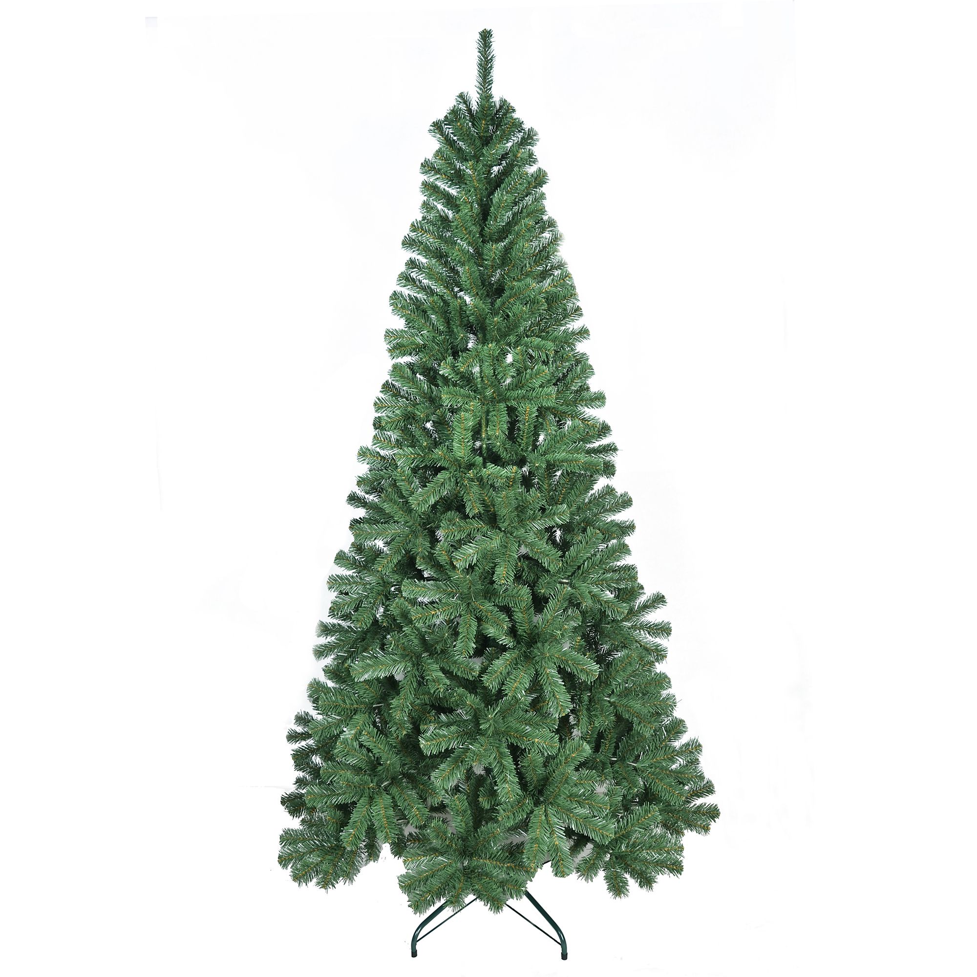 OBERSTER 8 Ft Unlit Artificial Christmas Tree Green Xmas Tree with 1136 Tips and Folding Metal Stand for Indoor Holiday Decoration