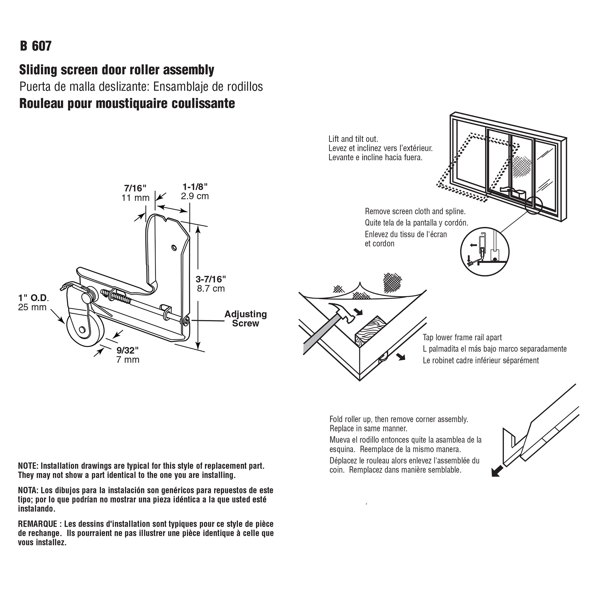 Prime-Line B 607 Sliding-Screen-Door-Rollers-Assem - View #8