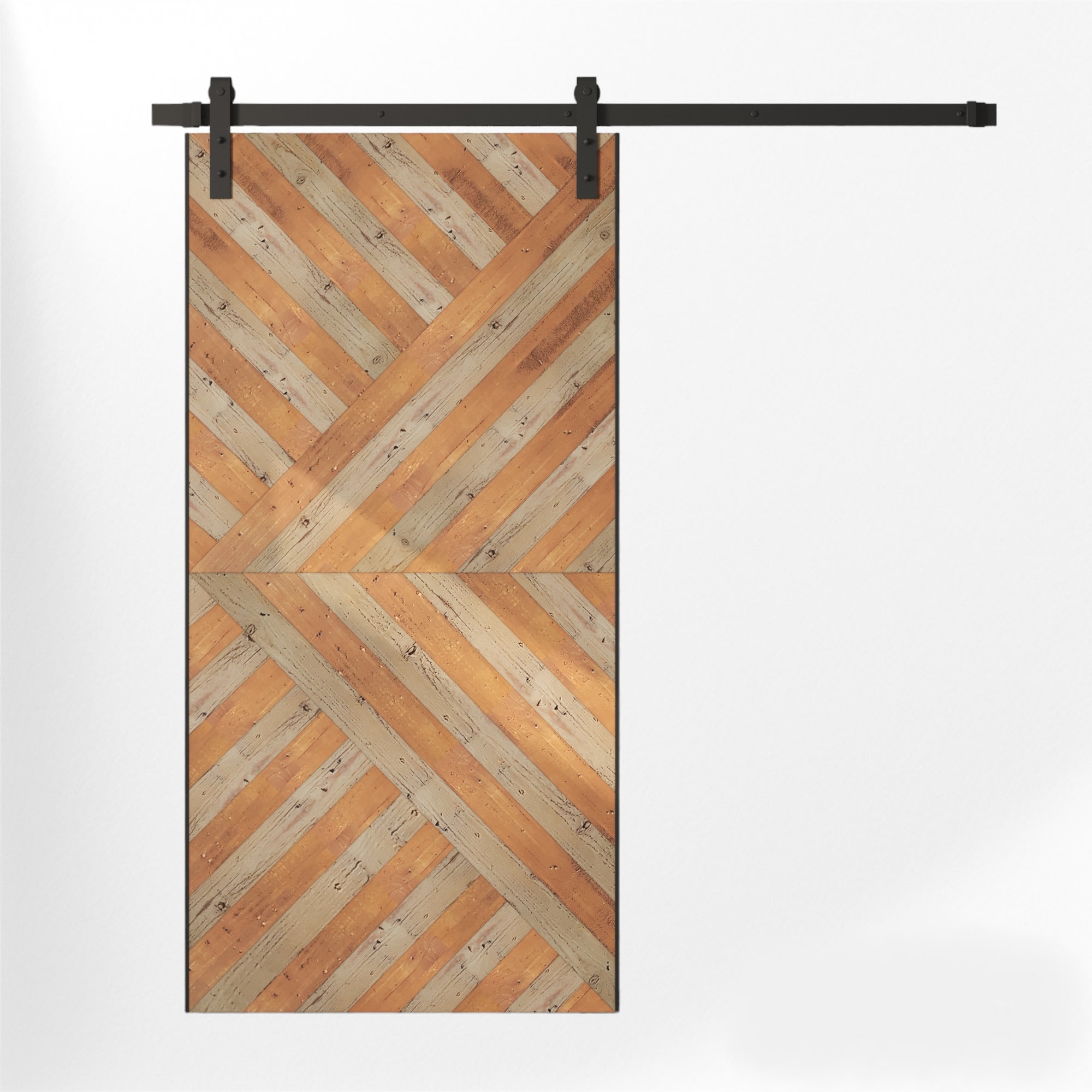 Urban Woodcraft 500L.40BD.BB.RW.CTG 40-in x 83-in Celestia Grey Prefinished Hardwood Wood Solid core Single Barn Door (Hardware Included)