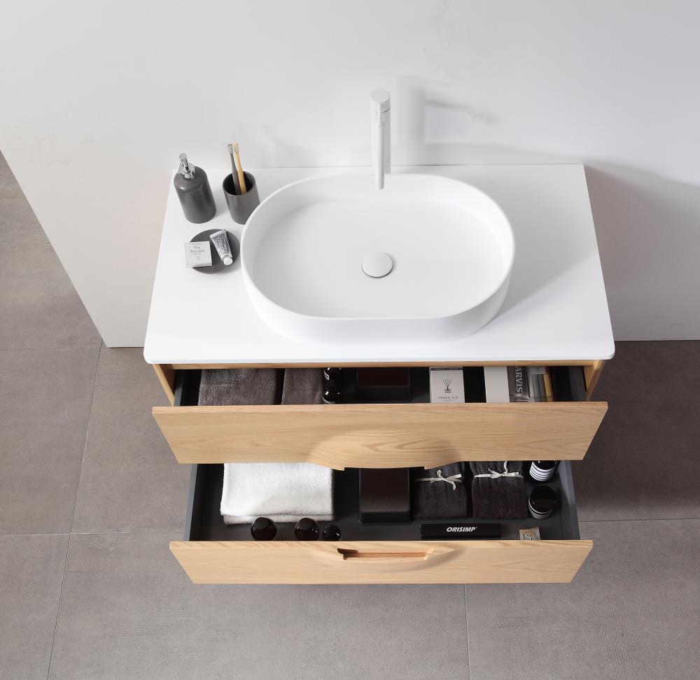 CARTISAN DESIGN Brucia 36-in Whitewash Oak Single Sink Bathroom Vanity ...