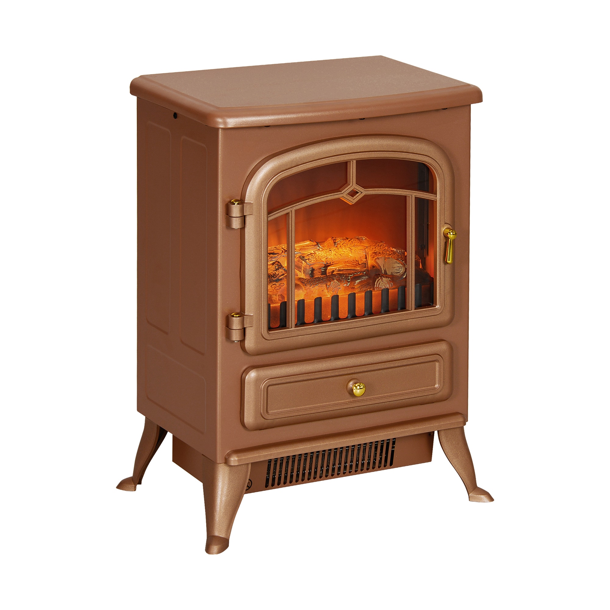SINOFURN 16.3-in W Brown Assembly Required Free standing Fan-forced Corner or Flat Wall Electric Fireplace