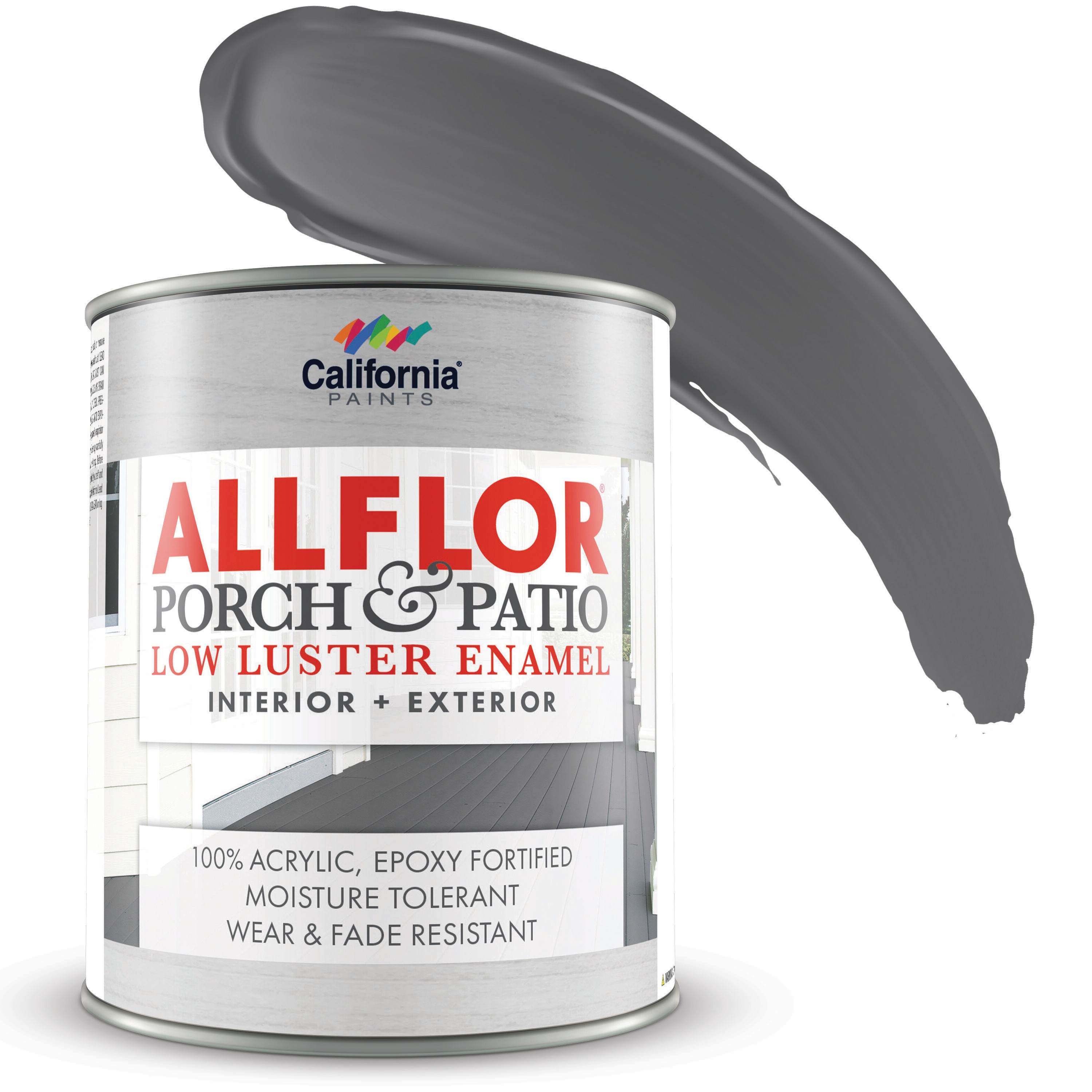 California Paints 53051-4-E Battleship Gray Satin Interior/Exterior Porch and Floor paint ( 1-quart )