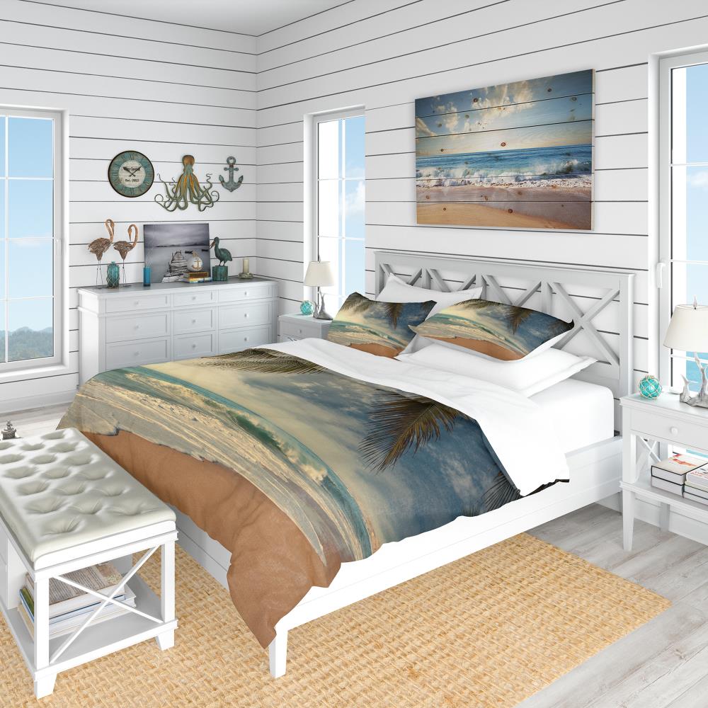 Designart BED12928-K 3 -Piece Blue King Duvet cover Set