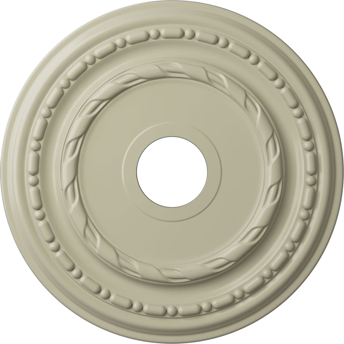 Ekena Millwork CM17DUCYF Dublin 17.875-in W x 17.875-in L Painted Clear Yellow Polyurethane Whole Ceiling Medallion