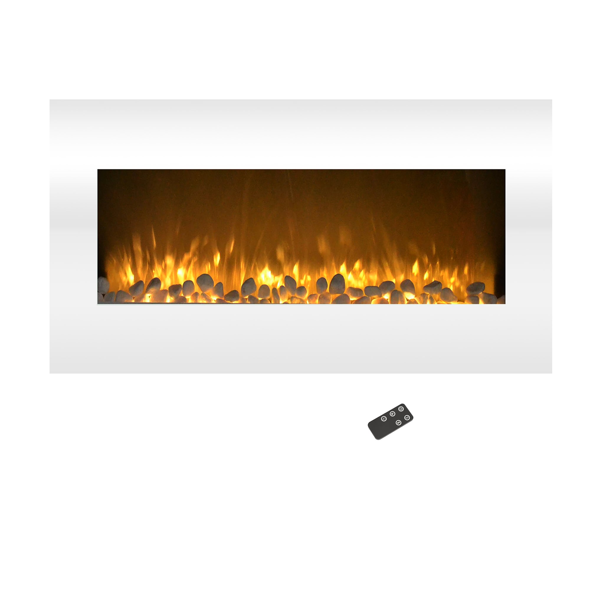 Hastings Home 791130CVG 36-Inches W White Wall mount LED Wall-mount Electric Fireplace with Remote Control Included
